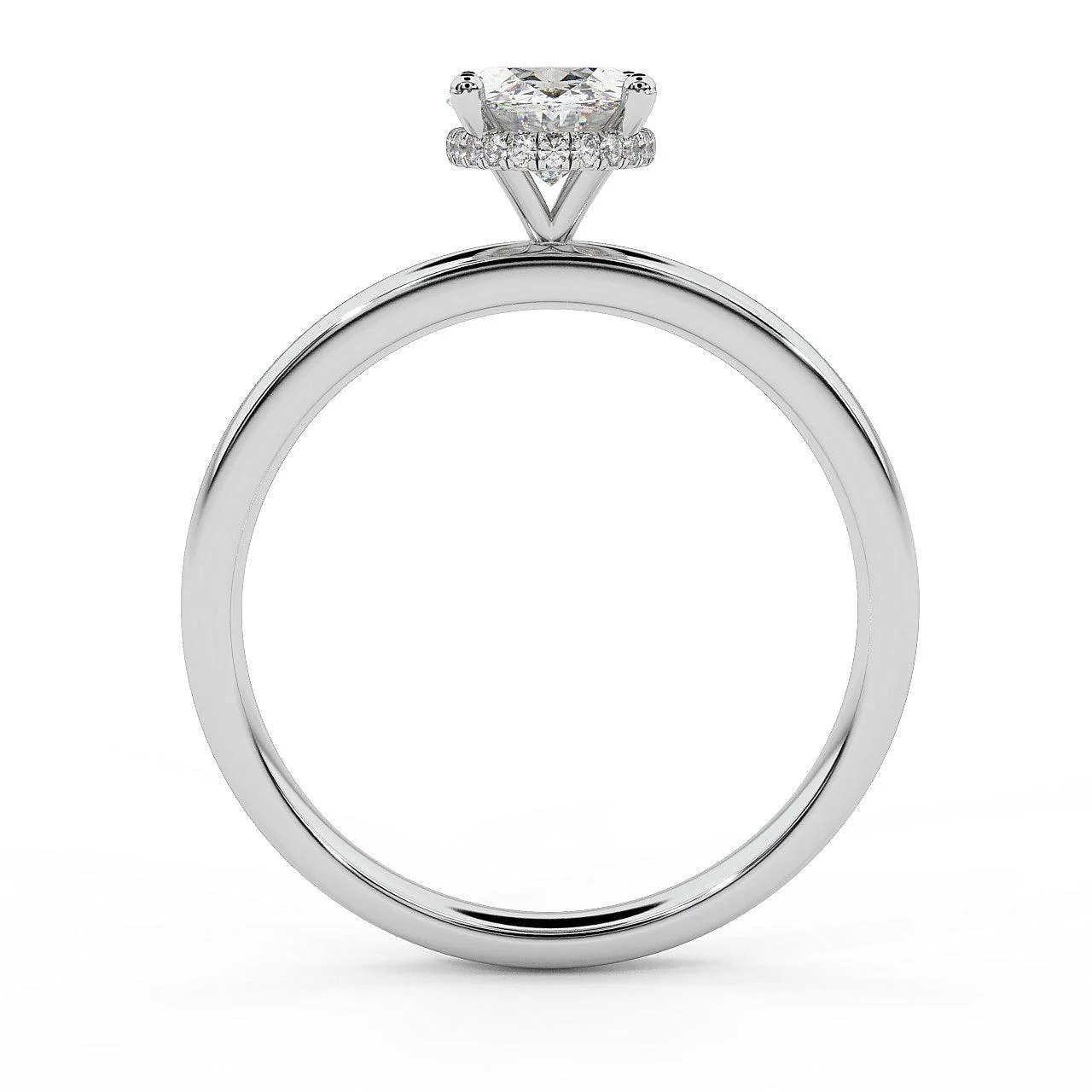 Certified Oval Diamond Hidden Halo Engagement Ring - 1.00Ct - 3.00Ct - Image 3