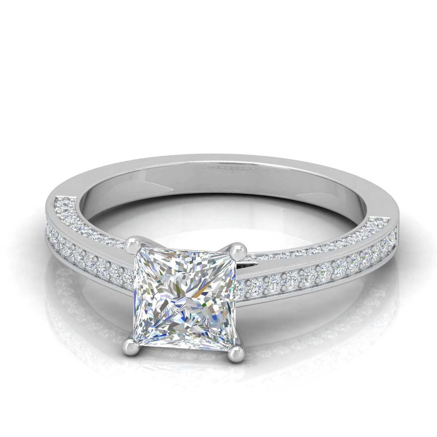 Certified Princess Diamond Engagement Ring 2.00Carat E/VS - Image 4