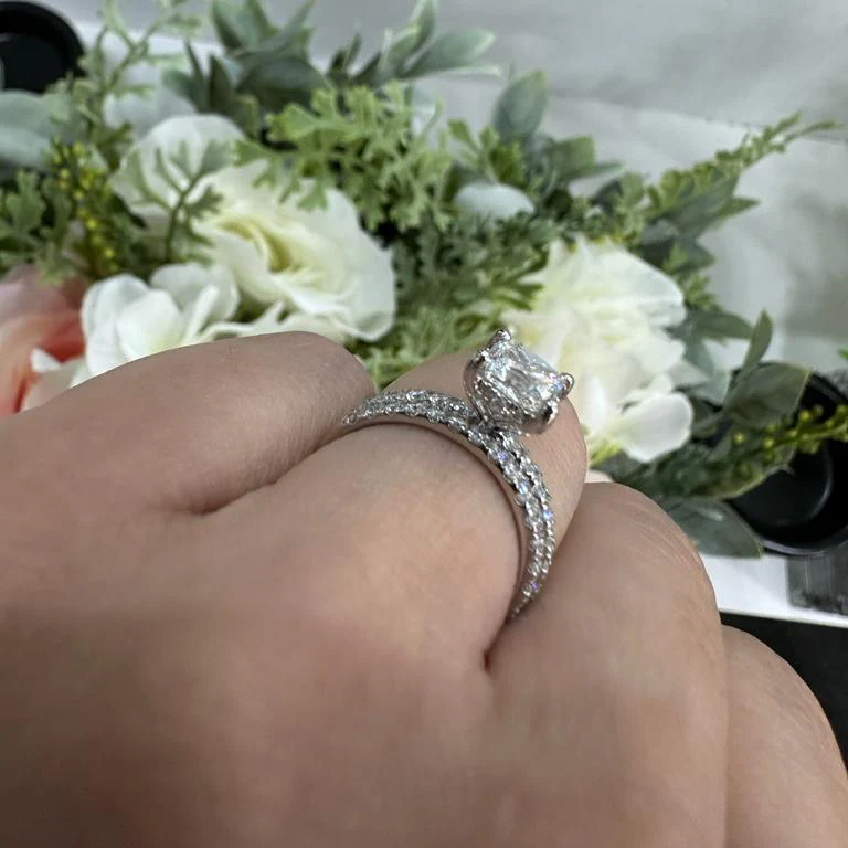 Certified Princess Diamond Engagement Ring With Matching Band 2.00Carat - Image 5