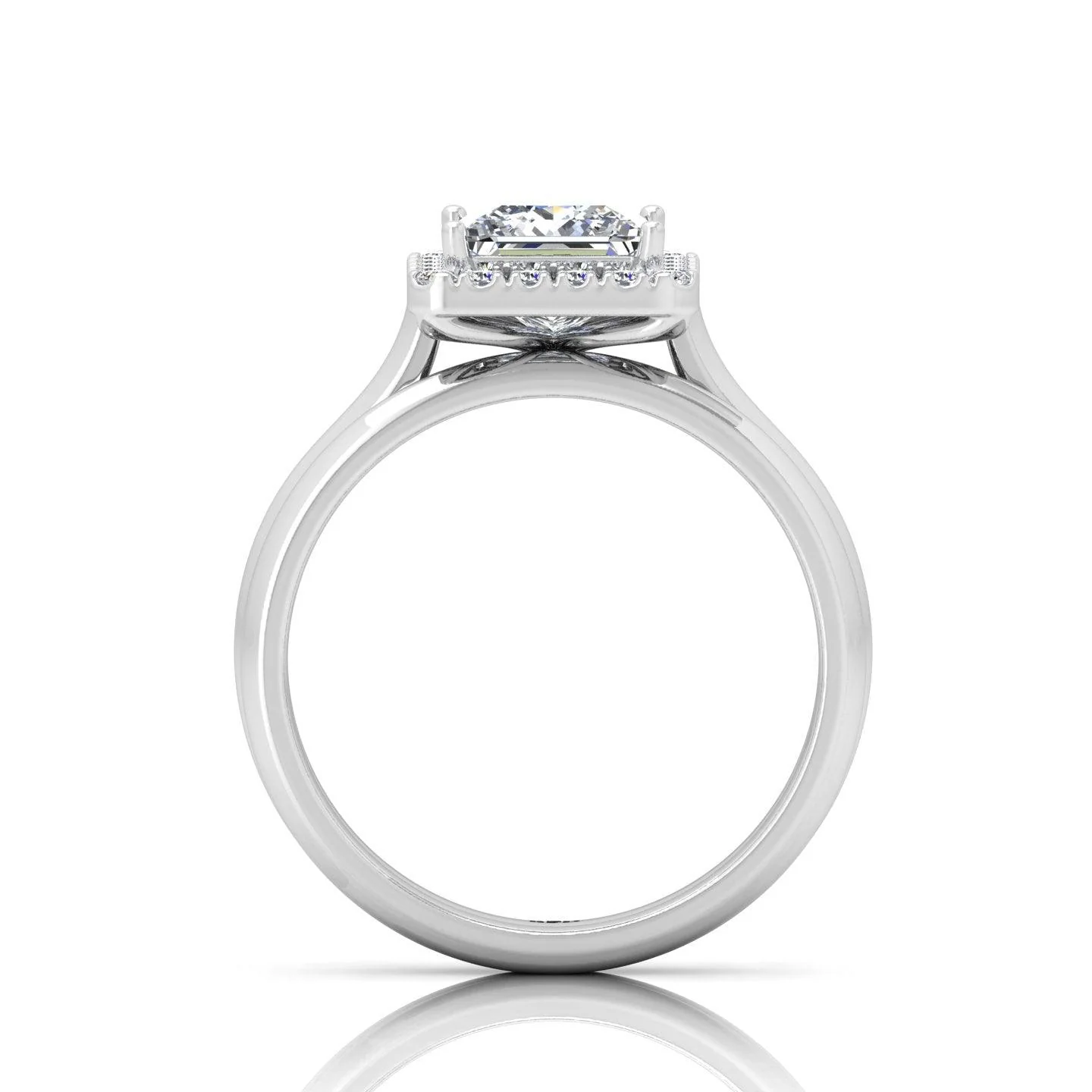 Certified Princess Diamond Halo Engagement Ring With Matching Band 1.20Carat - Image 5