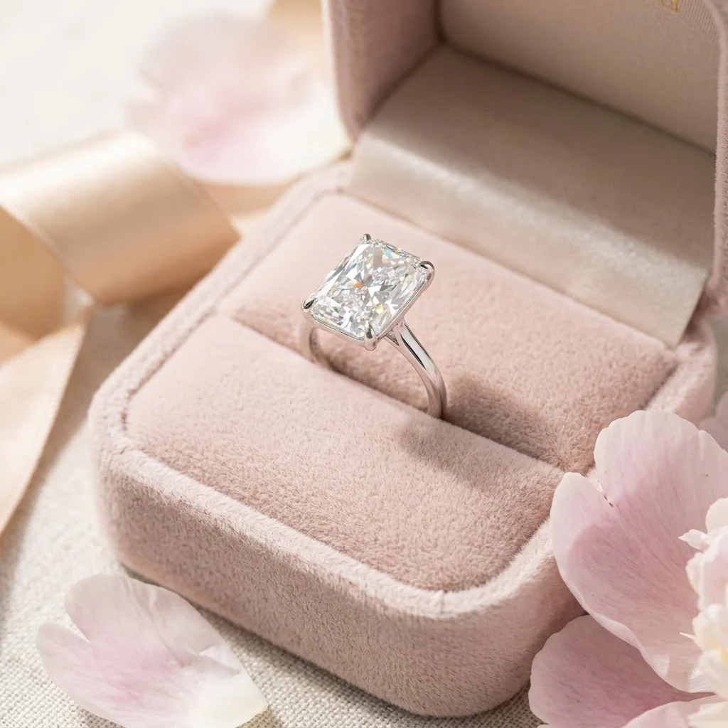 IGI Certified 8.50CT F/VS Radiant Lab Grown Diamond Engagement Ring - Image 2