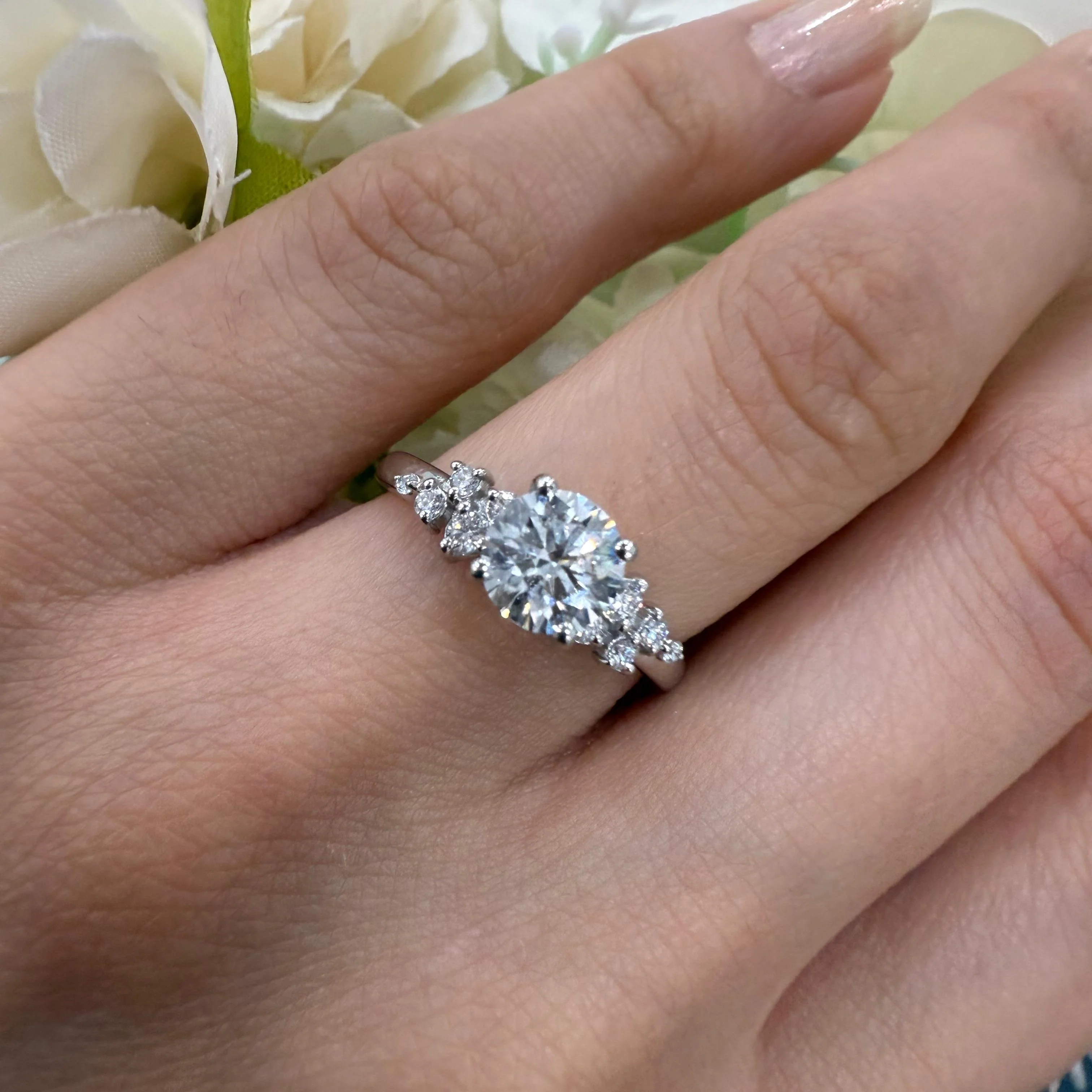 Certified Round Diamond Designer Hidden Halo Engagement Ring - Image 12