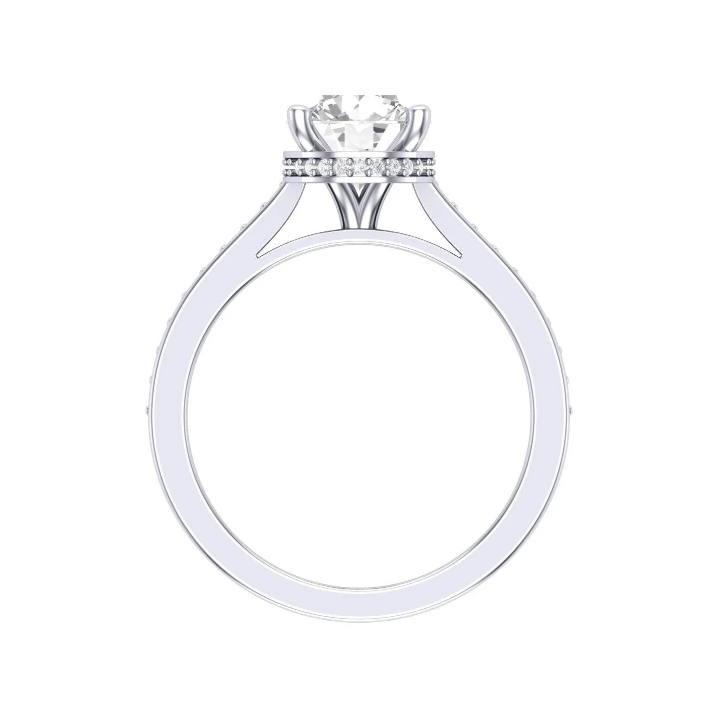 Certified Round Diamond Hidden Halo Engagement Ring - 1.50Ct - 2.50Ct - Image 3