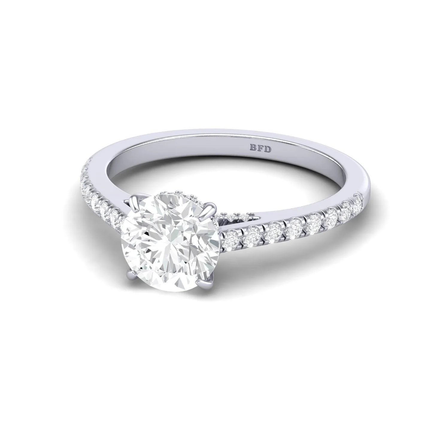 Certified Round Diamond Hidden Halo Engagement Ring - 1.50Ct - 2.50Ct - Image 4