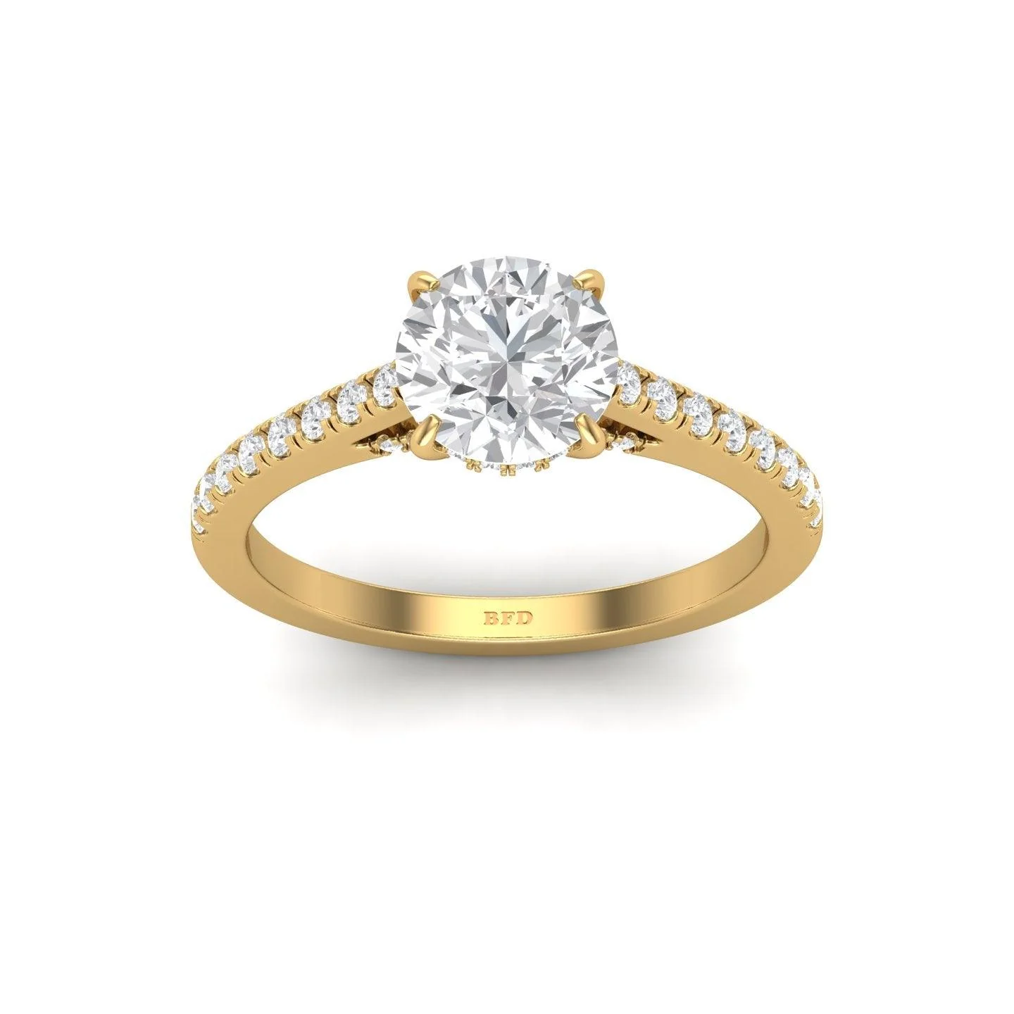 Certified Round Diamond Hidden Halo Engagement Ring - 1.50Ct - 2.50Ct - Image 6