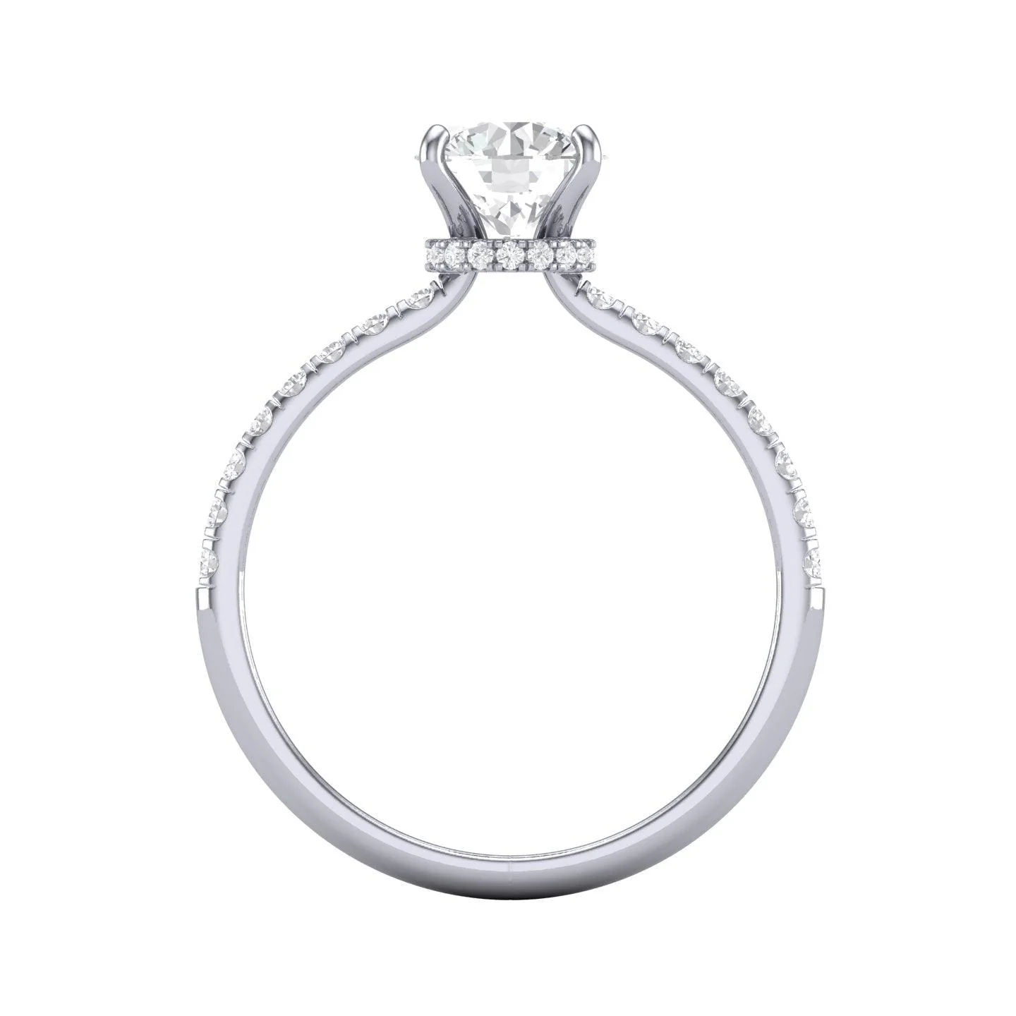 Certified Round Diamond Hidden Halo Engagement Ring - 1.50Ct - 2.50Ct - Image 2