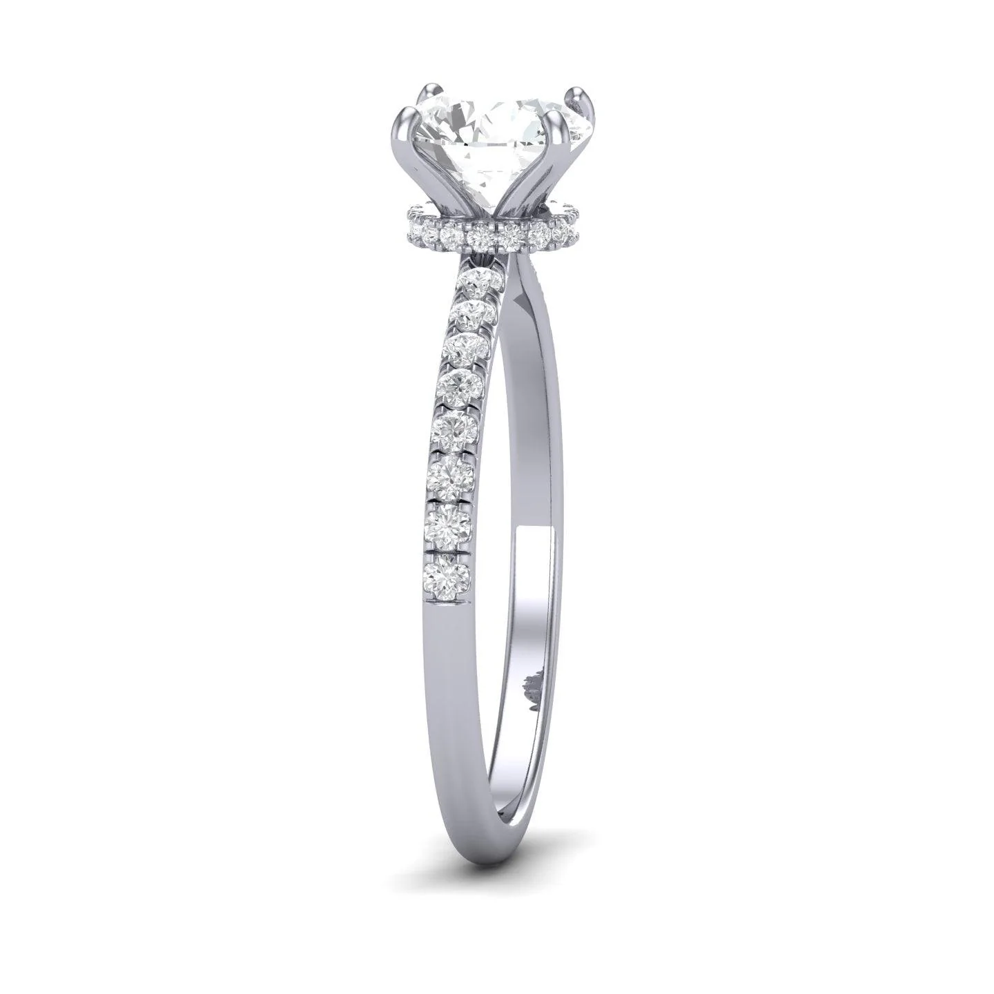 Certified Round Diamond Hidden Halo Engagement Ring - 1.50Ct - 2.50Ct - Image 4