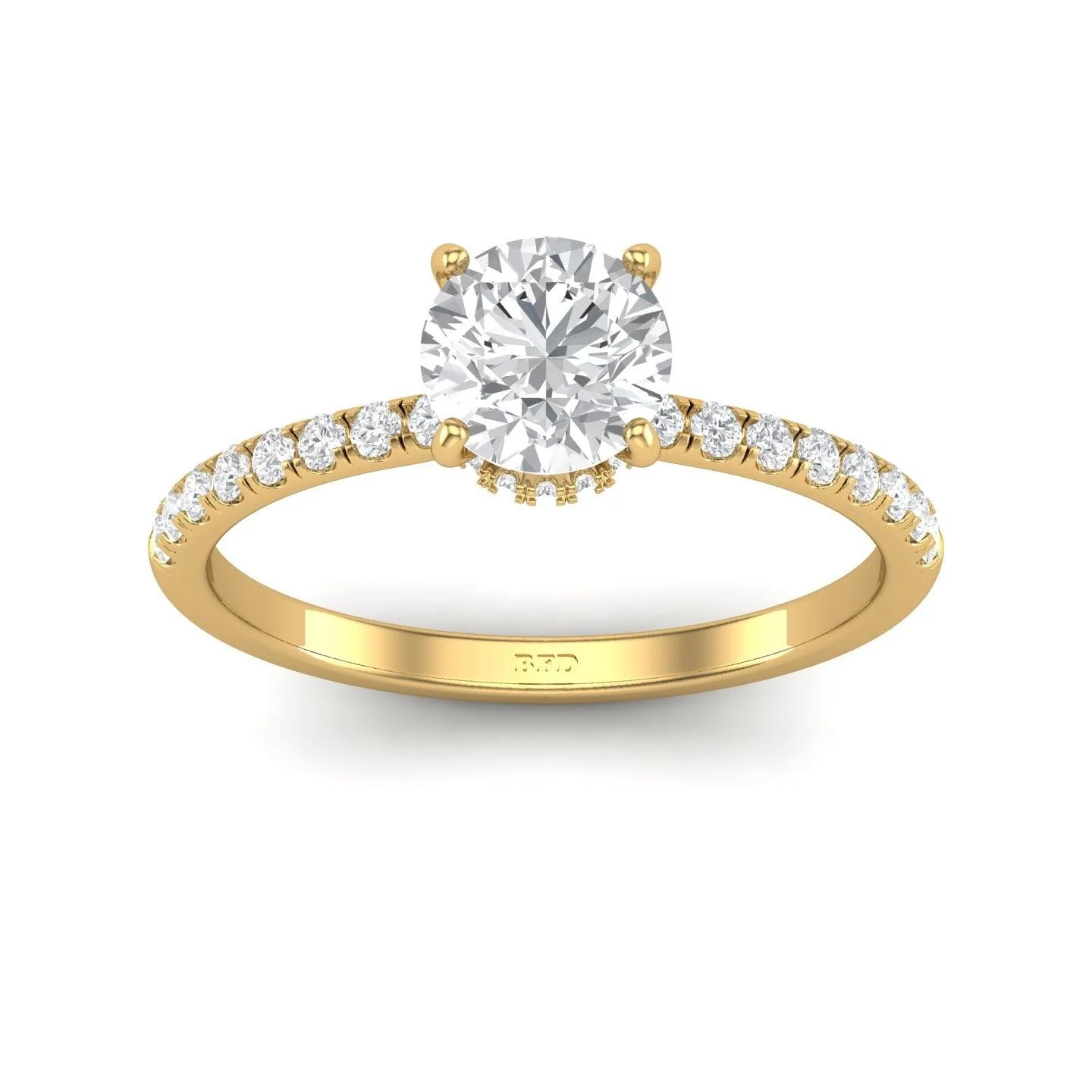 Certified Round Diamond Hidden Halo Engagement Ring - 1.50Ct - 2.50Ct - Image 6