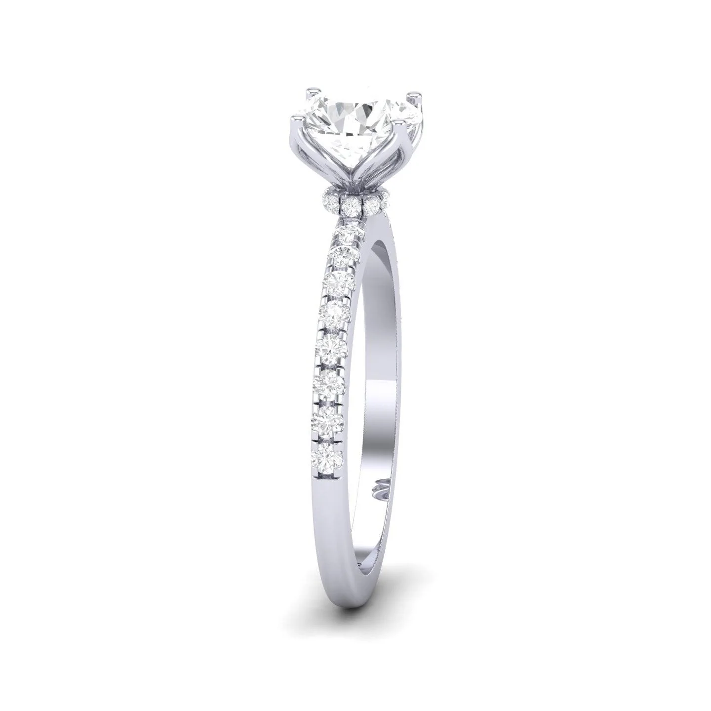 Certified Round Diamond Lotus Hidden Halo Engagement Ring - 1.50Ct - 2.50Ct - Image 5