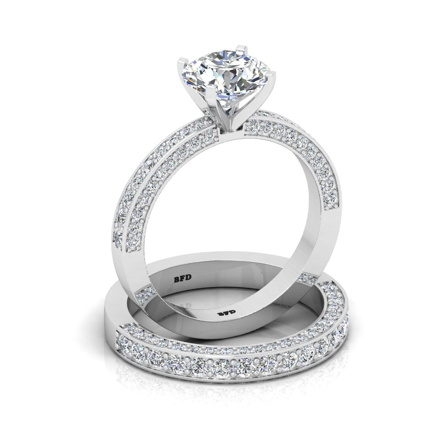 Certified Round Diamond Multi Row Bridal Set Engagement Ring 2.00Carat E/VS - Image 3