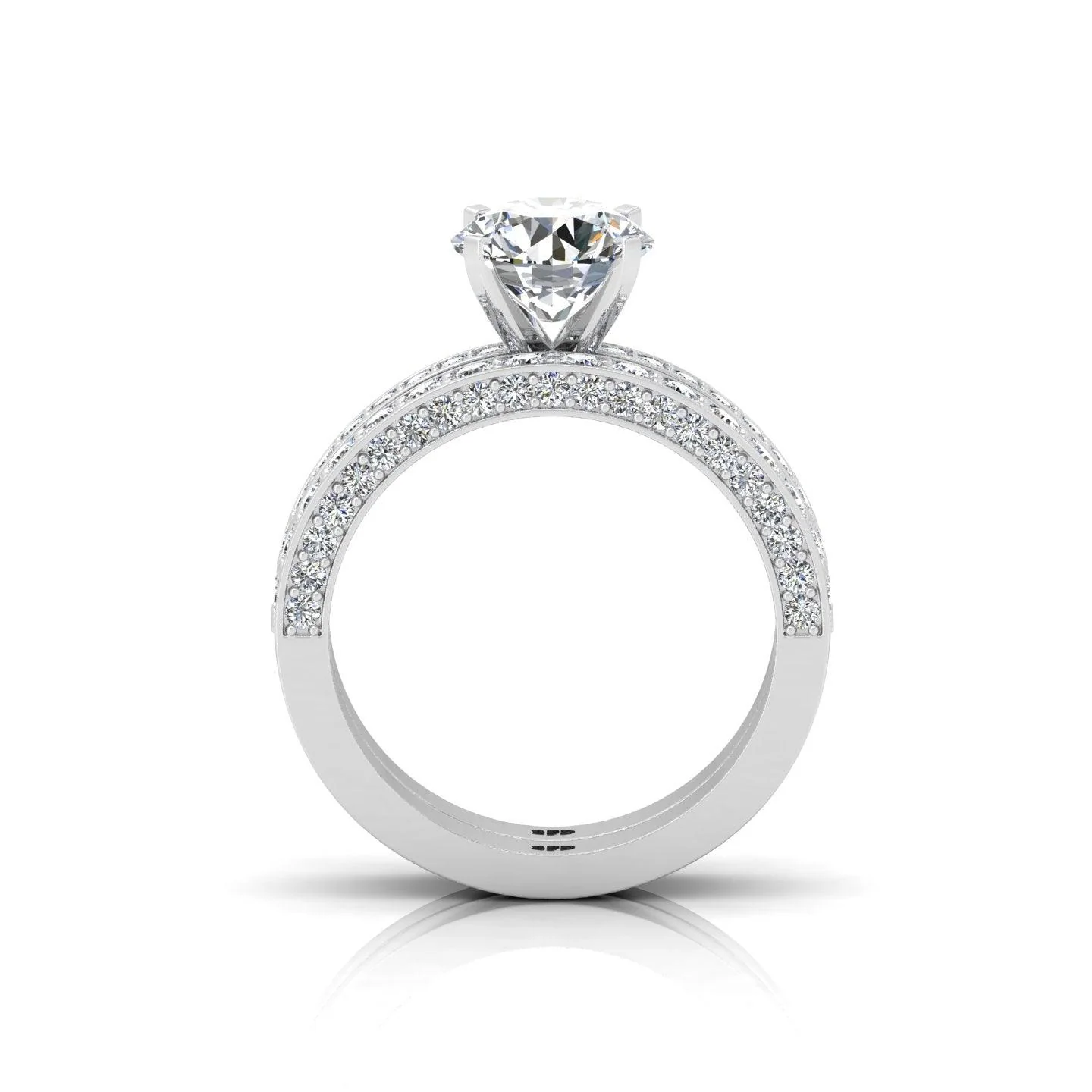Certified Round Diamond Multi Row Bridal Set Engagement Ring 2.00Carat E/VS - Image 5