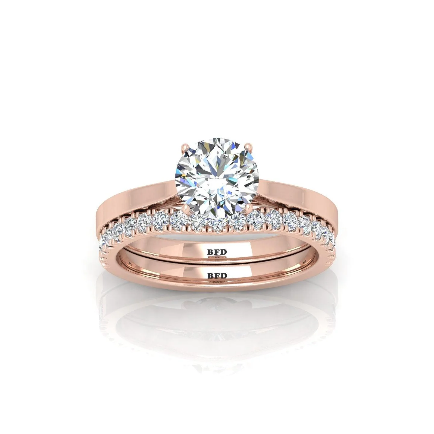 Certified Round Diamond Solitaire Engagement Ring With Curved Matching Band 1.50Carat E/VS - Image 6