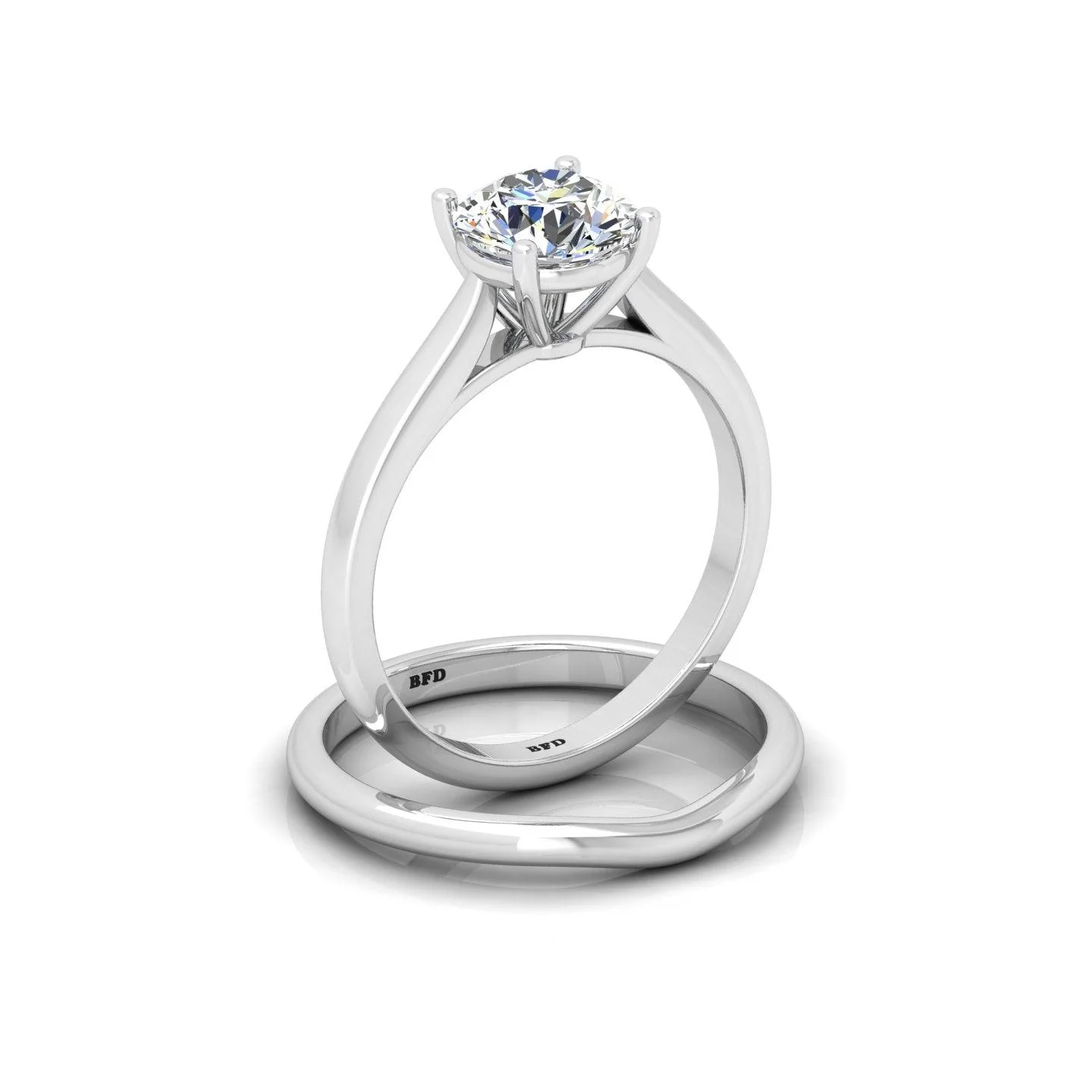 Certified Round Diamond Solitaire Engagement Ring with Matching Band 1.00Carat E/VS - Image 9