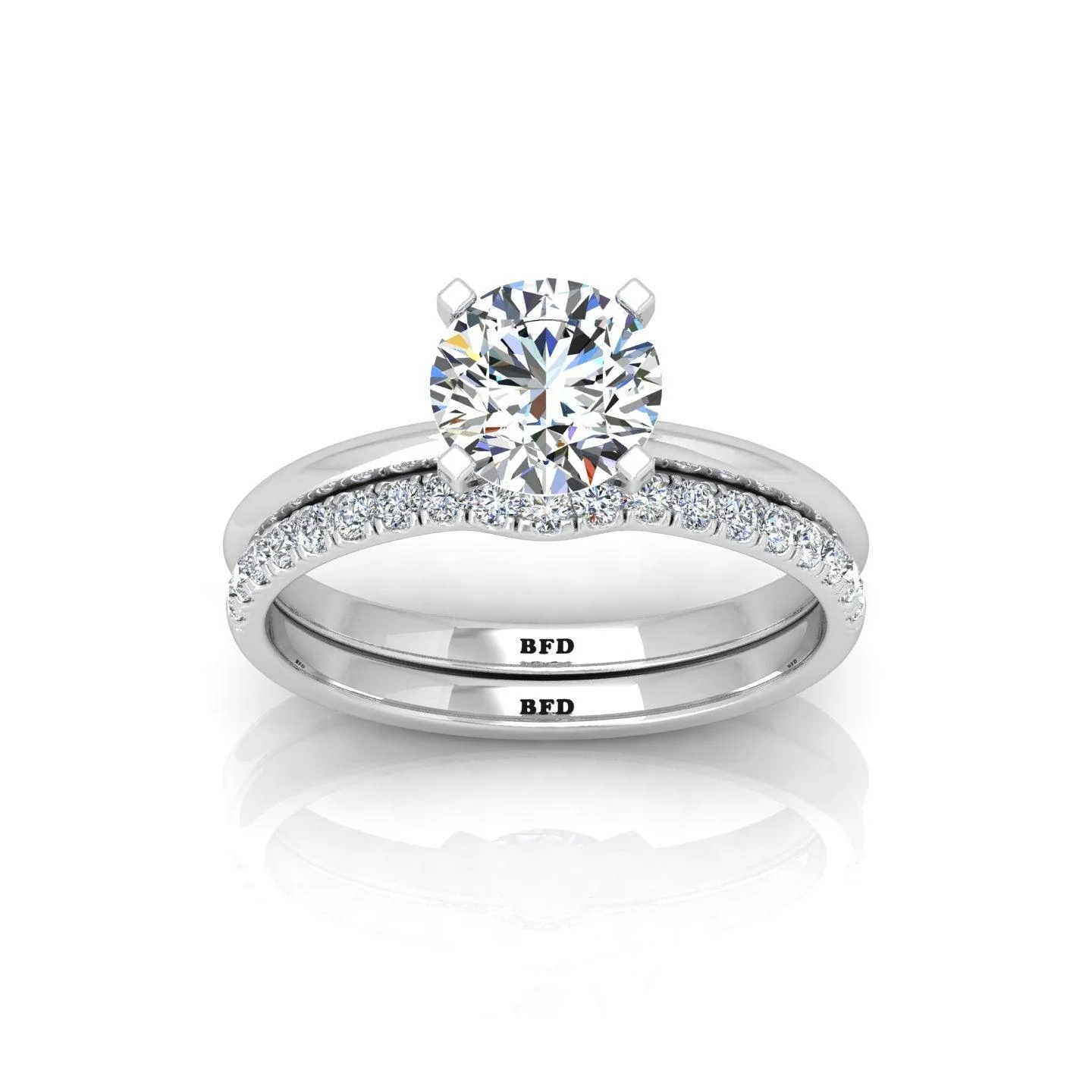 Certified Round Diamond Solitaire Ring With Matching Band 1.50Carat E/VS - Image 4