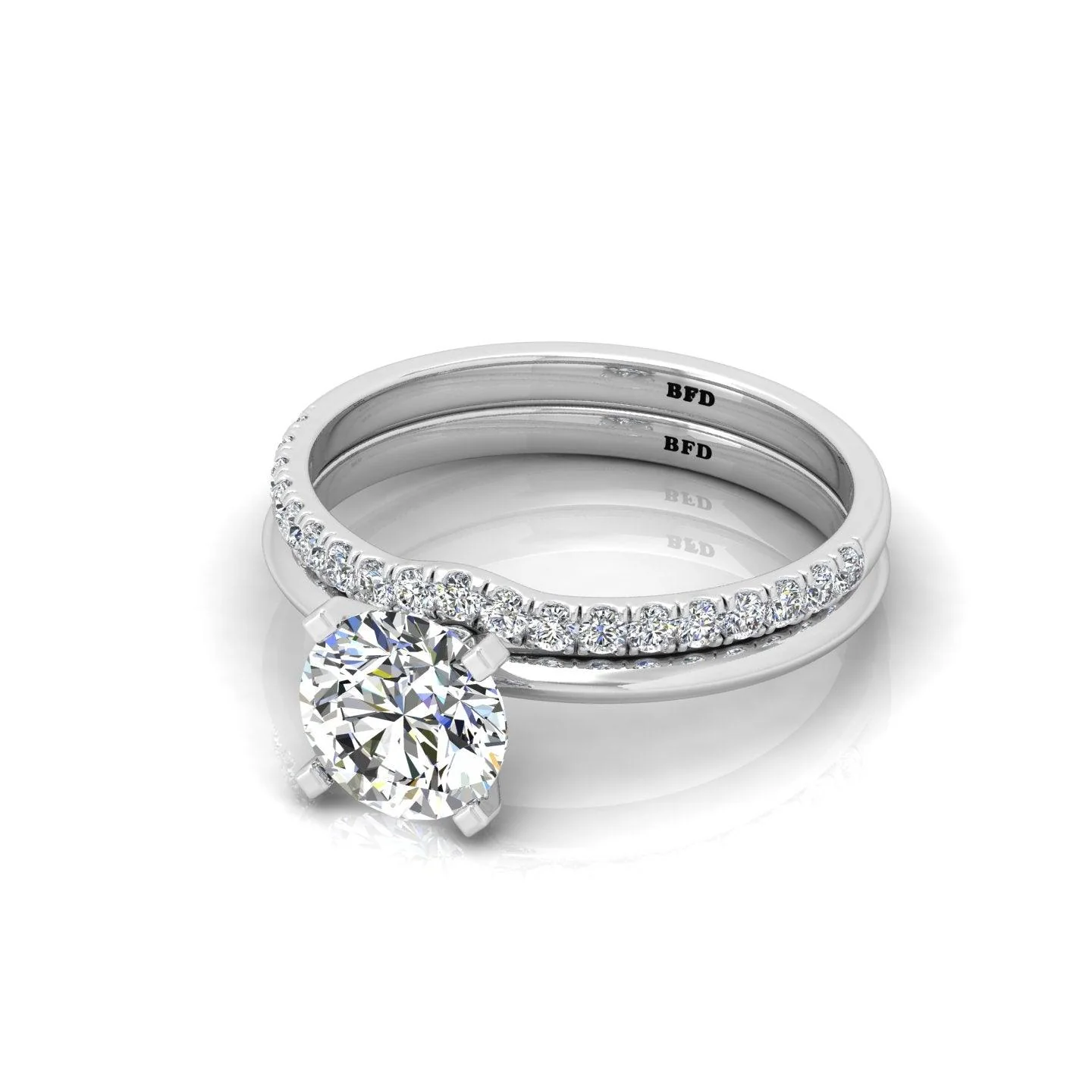 Certified Round Diamond Solitaire Ring With Matching Band 1.50Carat E/VS - Image 9
