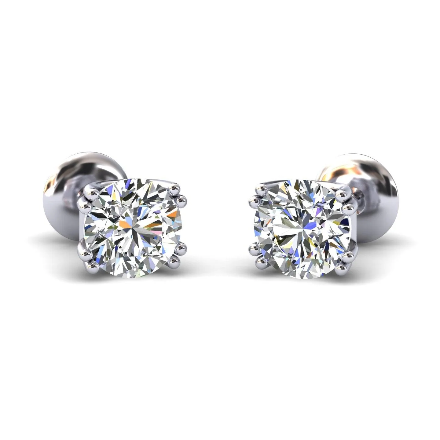 Certified D/VS 2.00Ct Round Diamond Stud Earrings in 18k Gold / Platinum - Image 7