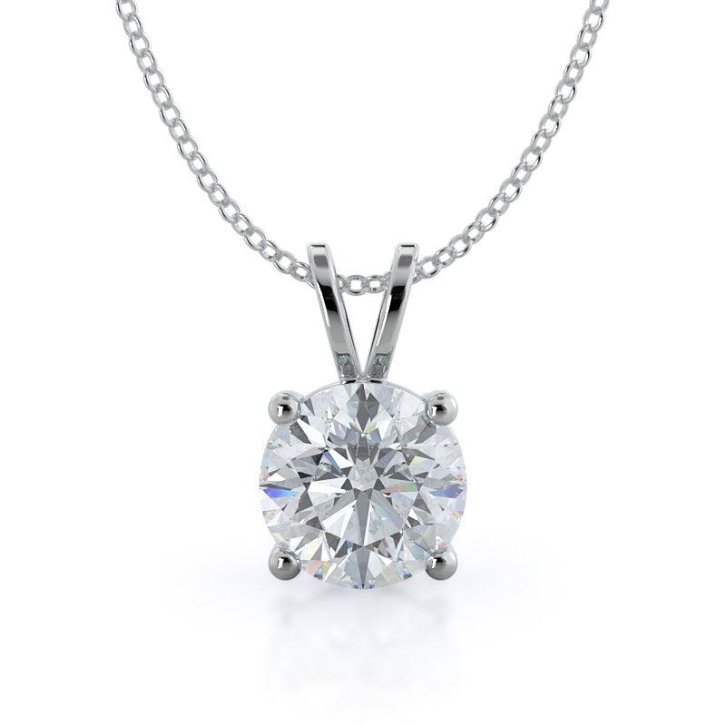 Certified D/VS 1.00Ct Round Diamond Solitaire Pendant Necklace for Women - Image 3