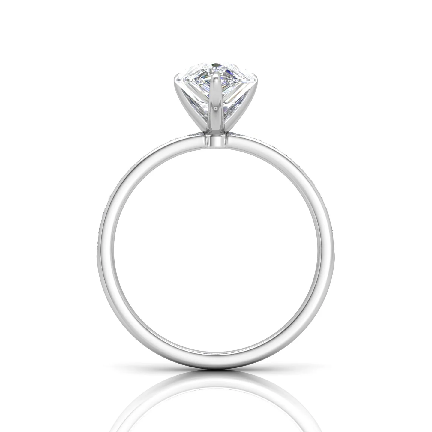 Channel Set Pear Diamond Engagement Ring - Image 14