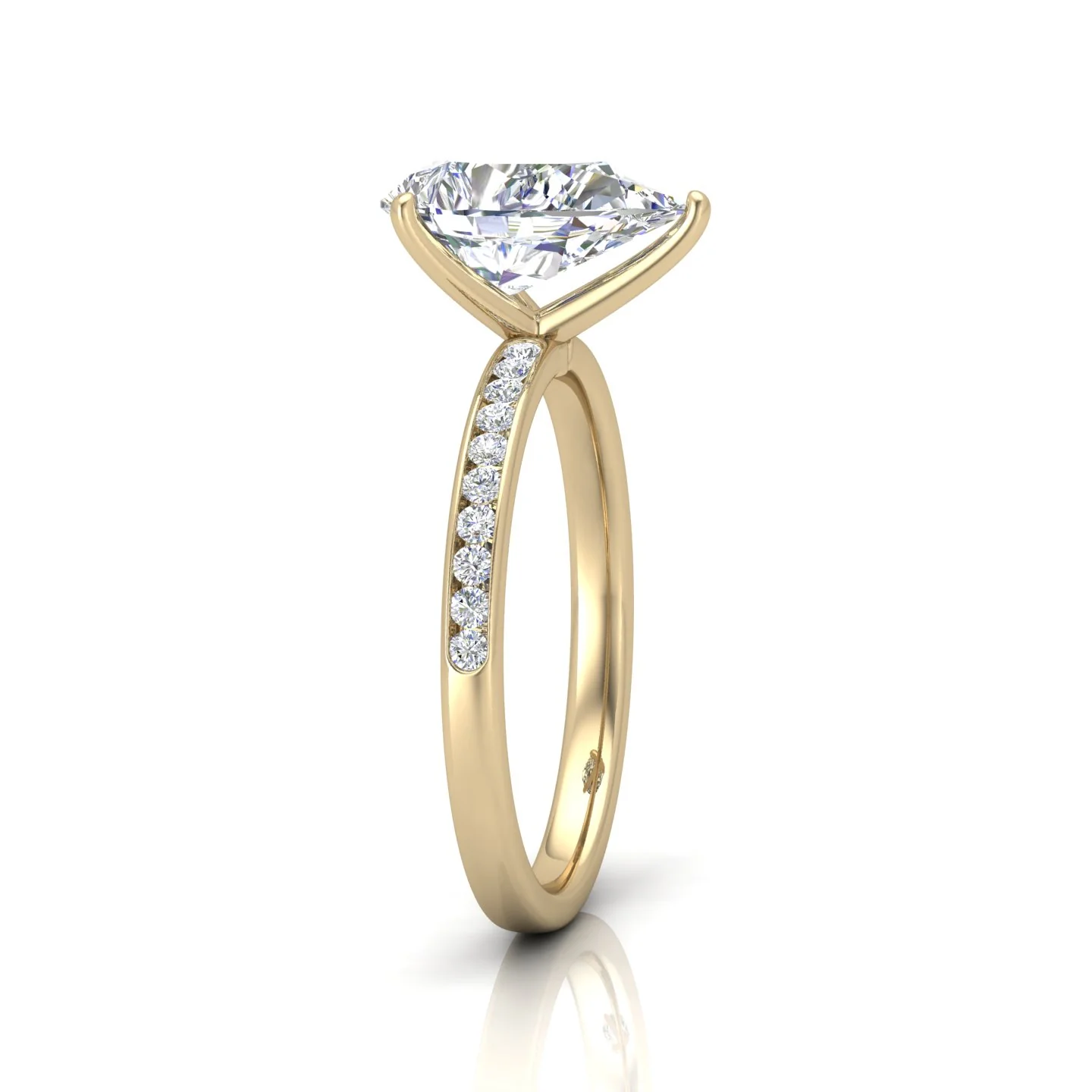 Channel Set Pear Diamond Engagement Ring - Image 2