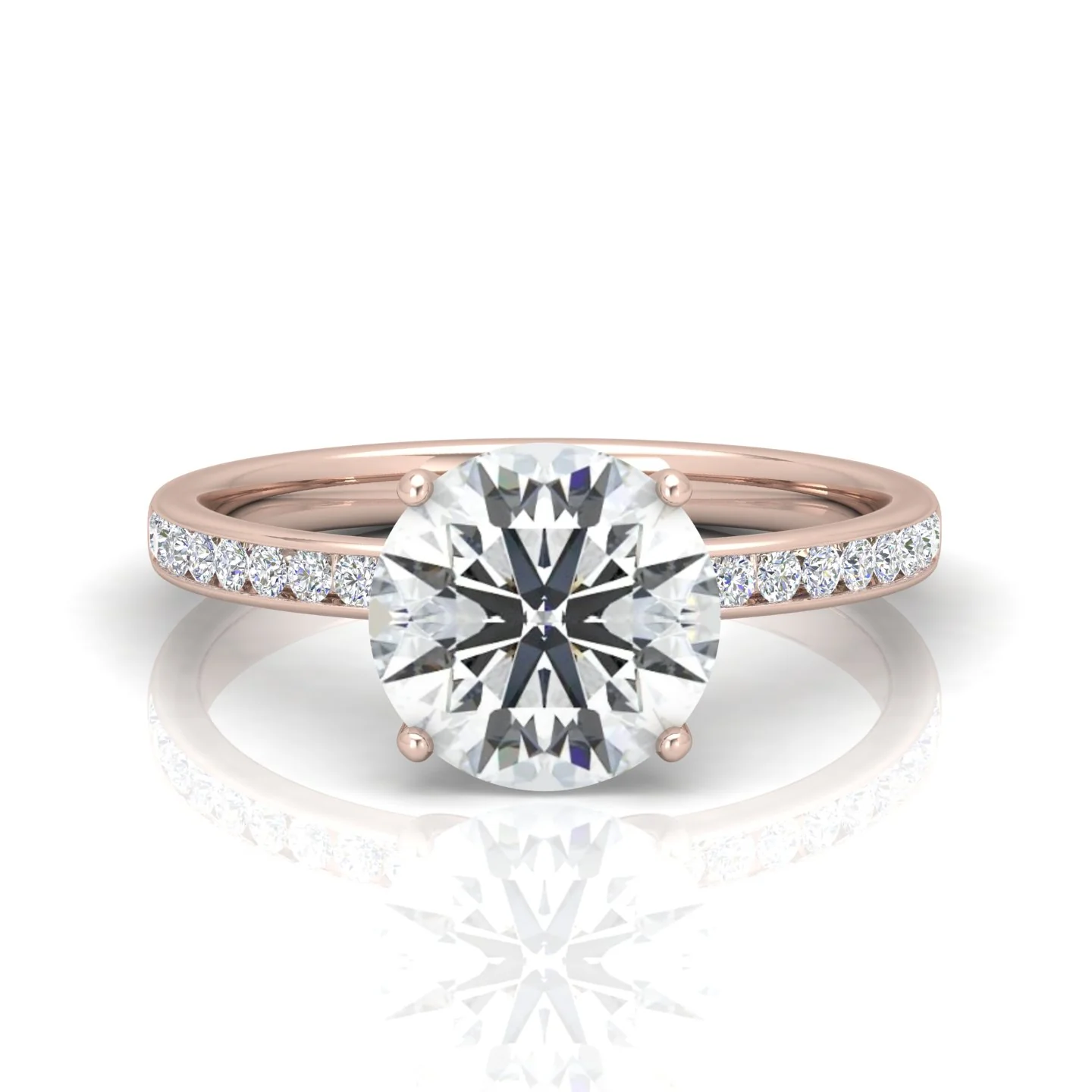 Channel Set Round Diamond Engagement Ring - Image 10