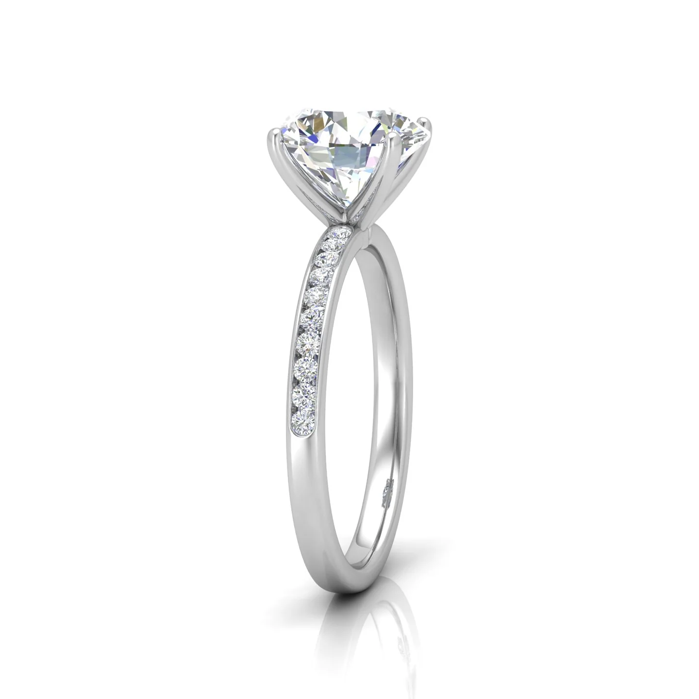 Channel Set Round Diamond Engagement Ring - Image 3