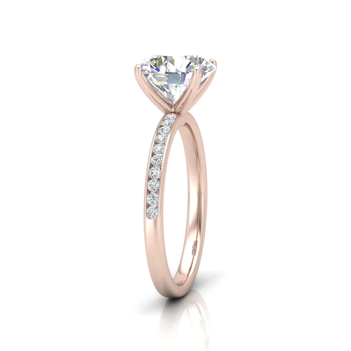 Channel Set Round Diamond Engagement Ring - Image 4