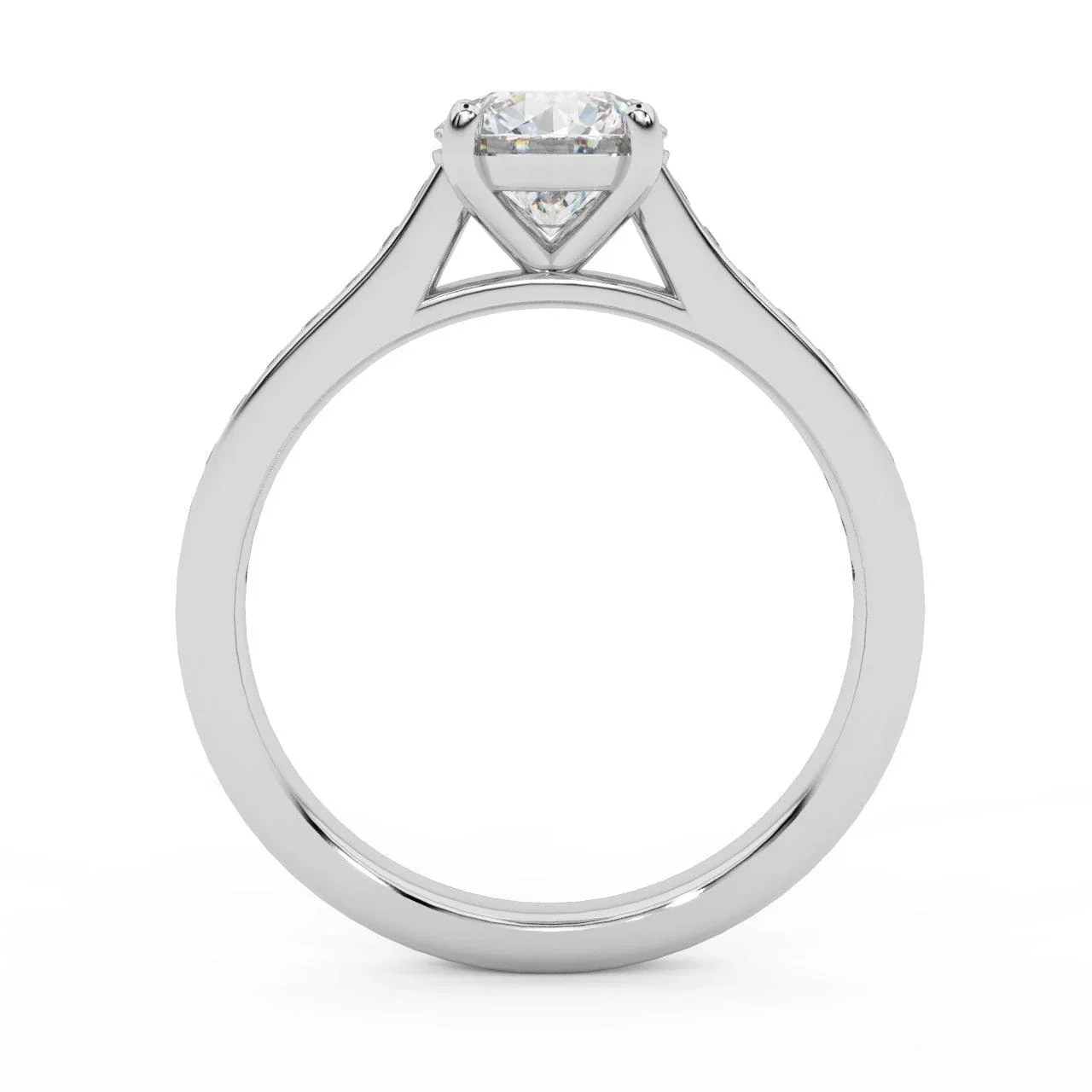 Channel Set Round Shaped Diamond Engagement Ring - Image 4