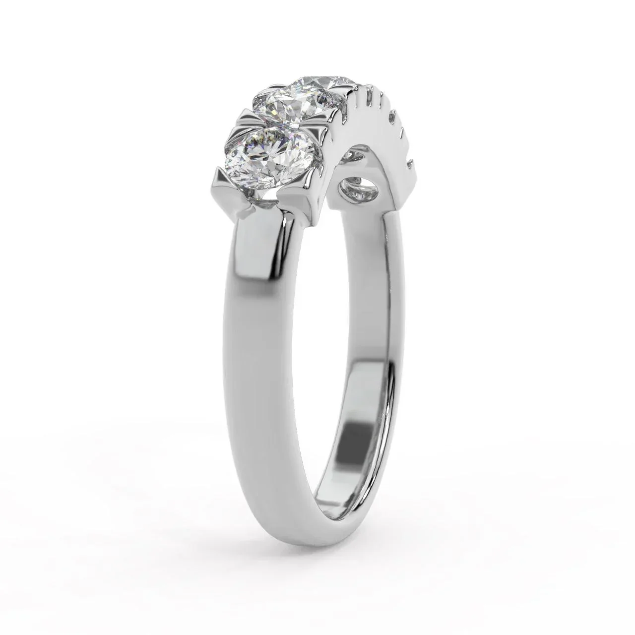 Classic 1.00Ct D/VVS Round Diamond Anniversary Ring, UK Hallmarked Gold - Image 4