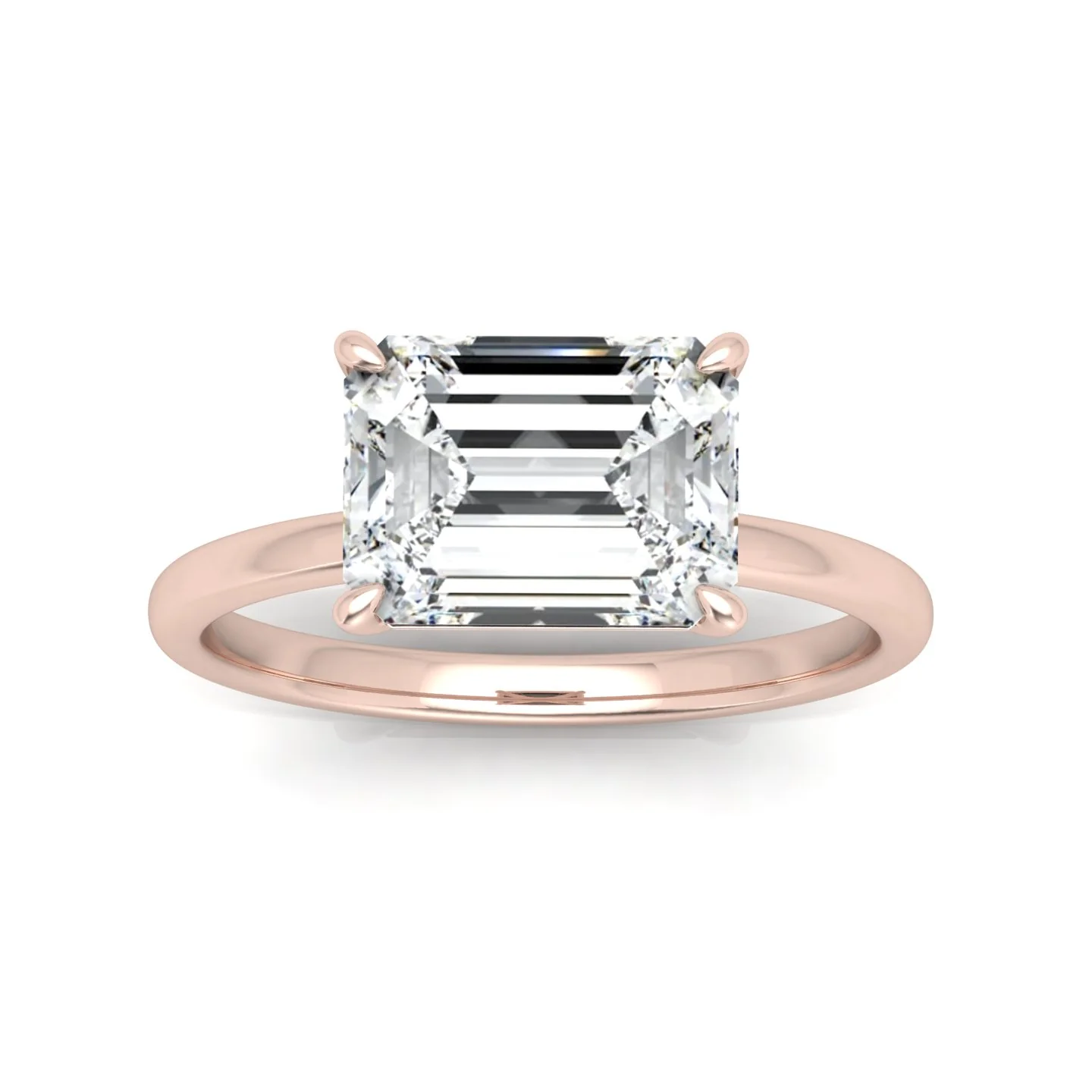 Classic East-West Solitaire Engagement Ring - Emerald - Image 11