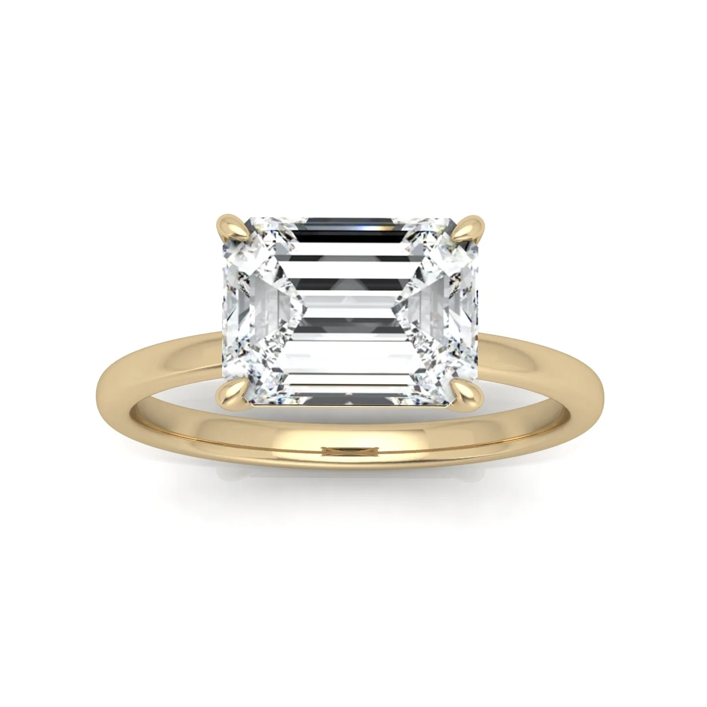 Classic East-West Solitaire Engagement Ring - Emerald - Image 13