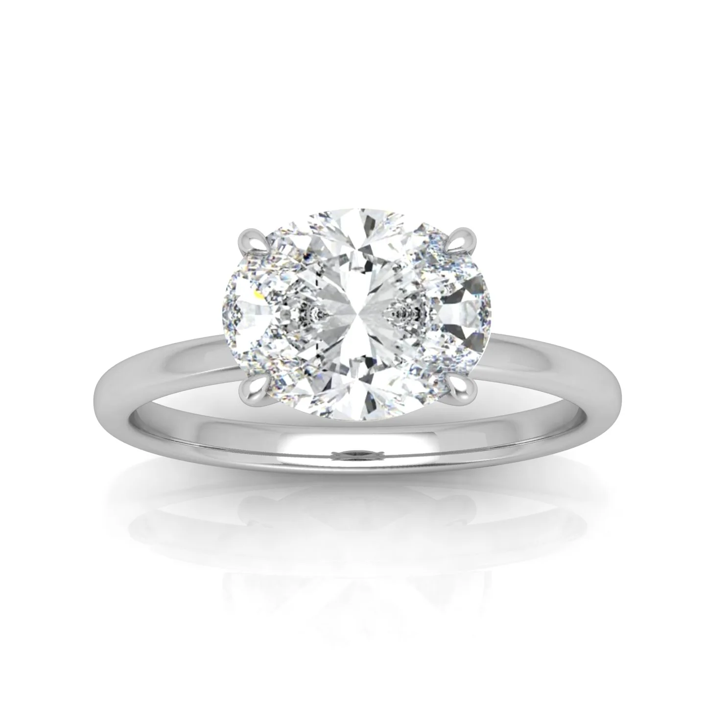 Classic East-West Solitaire Engagement Ring - Oval - Image 12