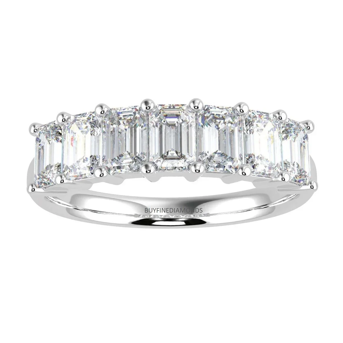 Classic Emerald Diamond Eternity Ring in Platinum & 18K Gold 1.00ct - 3.00ct D/VS - Image 5