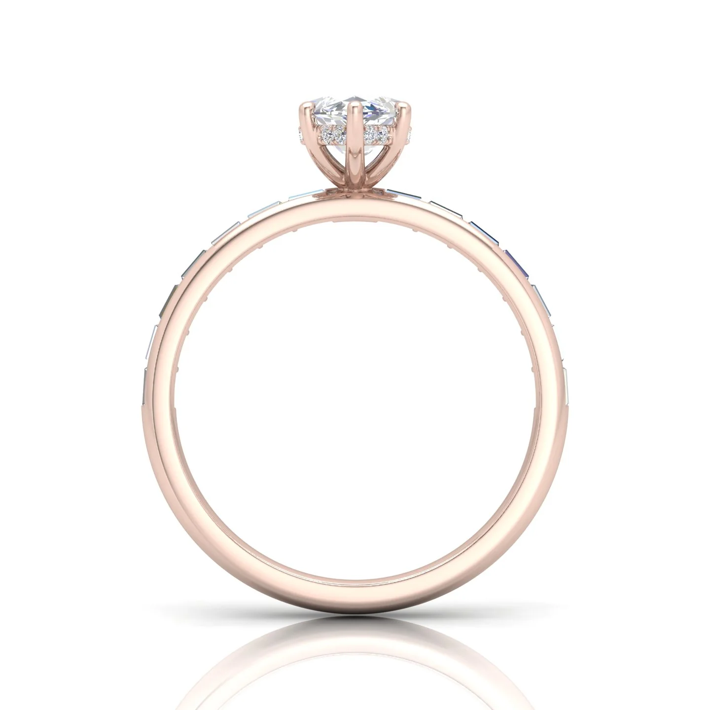 Classic Hidden Halo Channel Set Engagement Ring - Marquise - Image 8