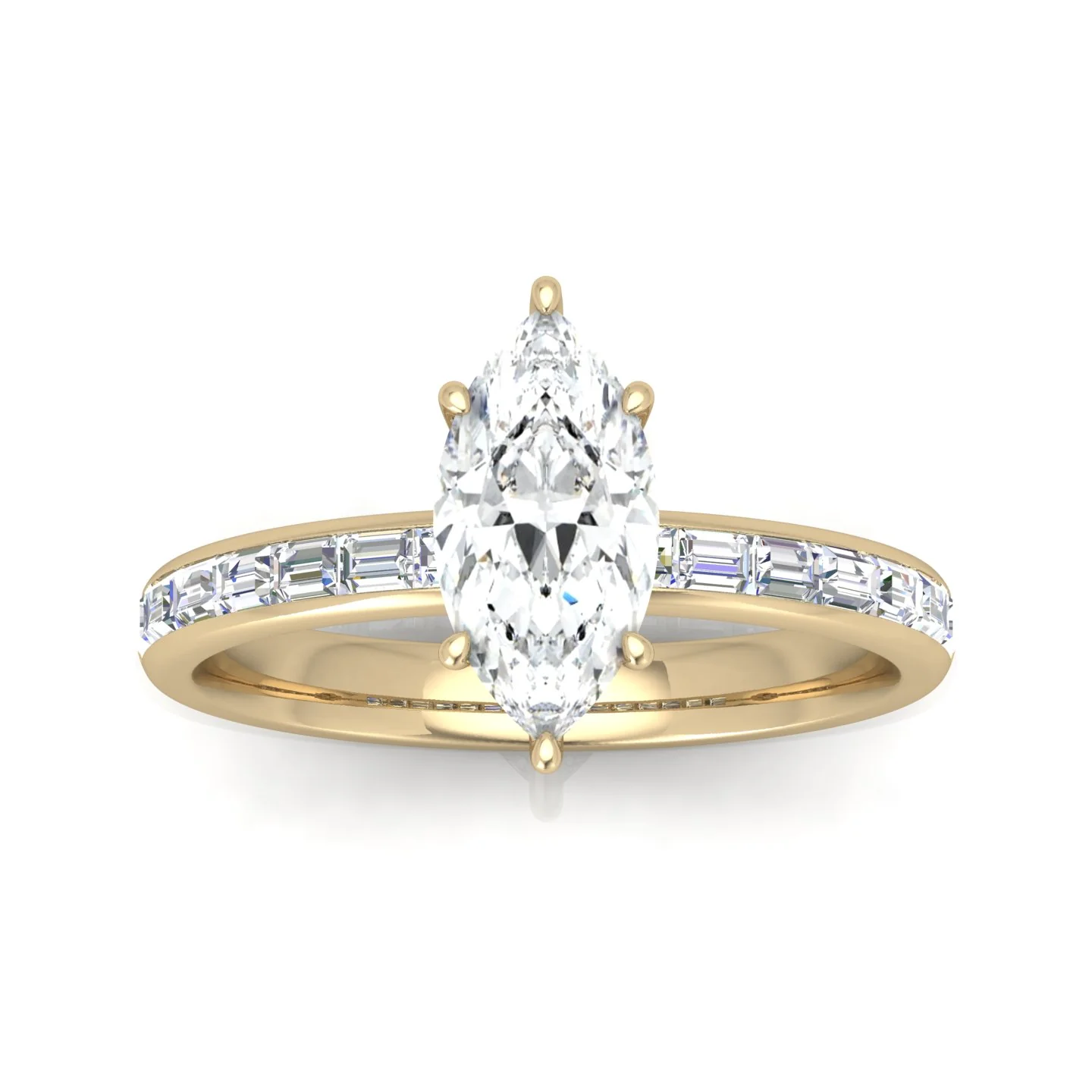 Classic Hidden Halo Channel Set Engagement Ring - Marquise - Image 9