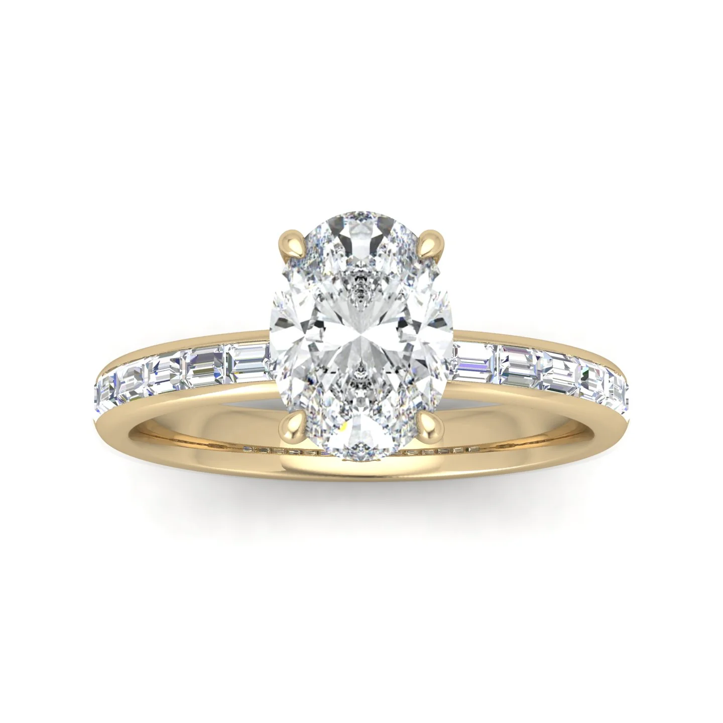 Classic Hidden Halo Channel Set Engagement Ring - Oval - Image 13