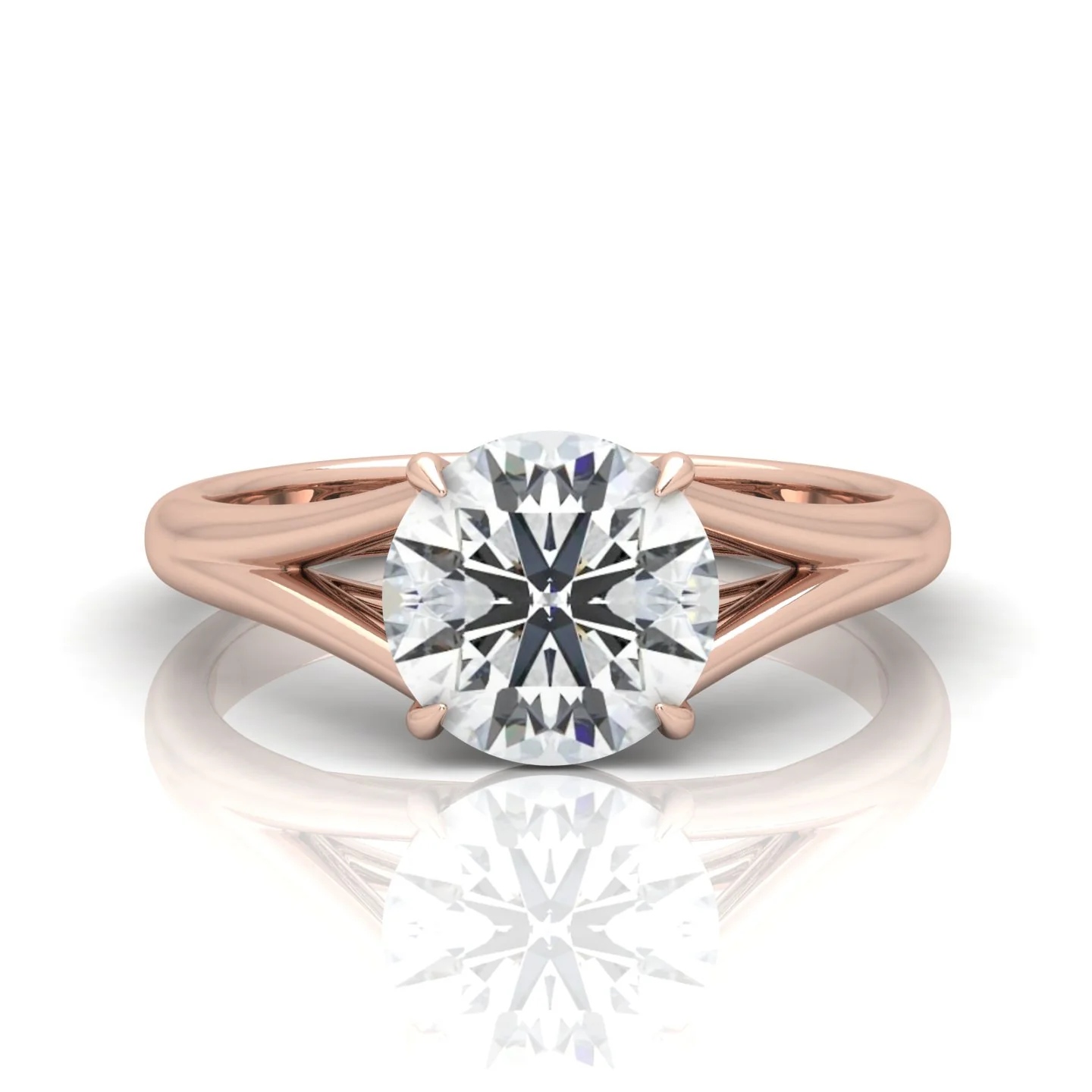 Classic Round Diamond Split Shank Solitaire Engagement Ring - Image 13