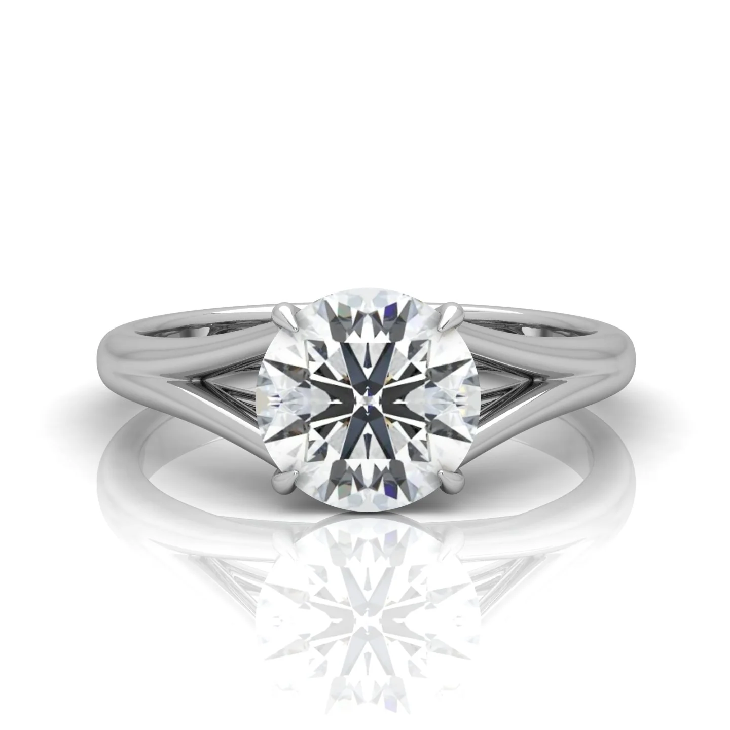 Classic Round Diamond Split Shank Solitaire Engagement Ring - Image 14