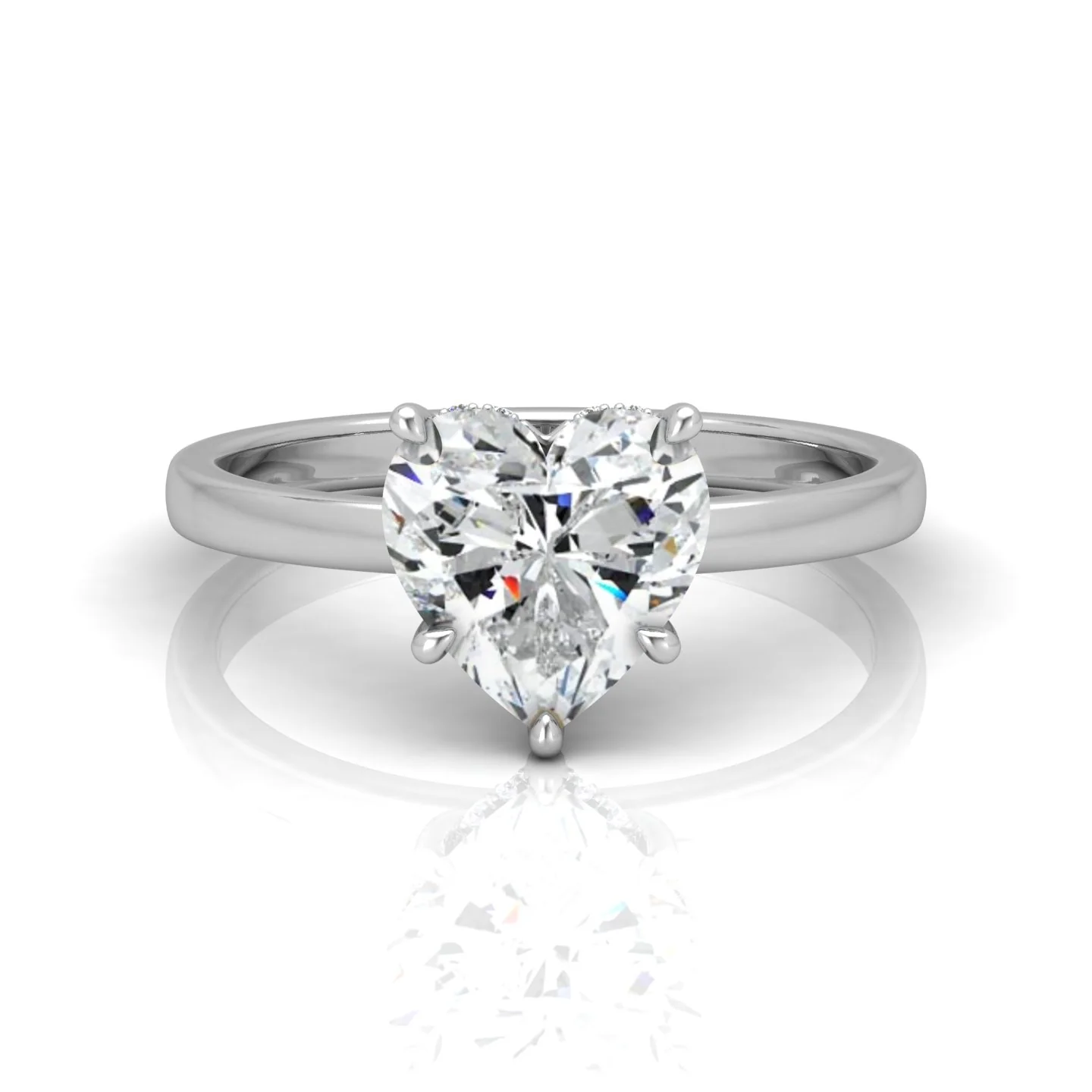 Classic Solitaire Hidden Halo Engagement Ring - Image 10