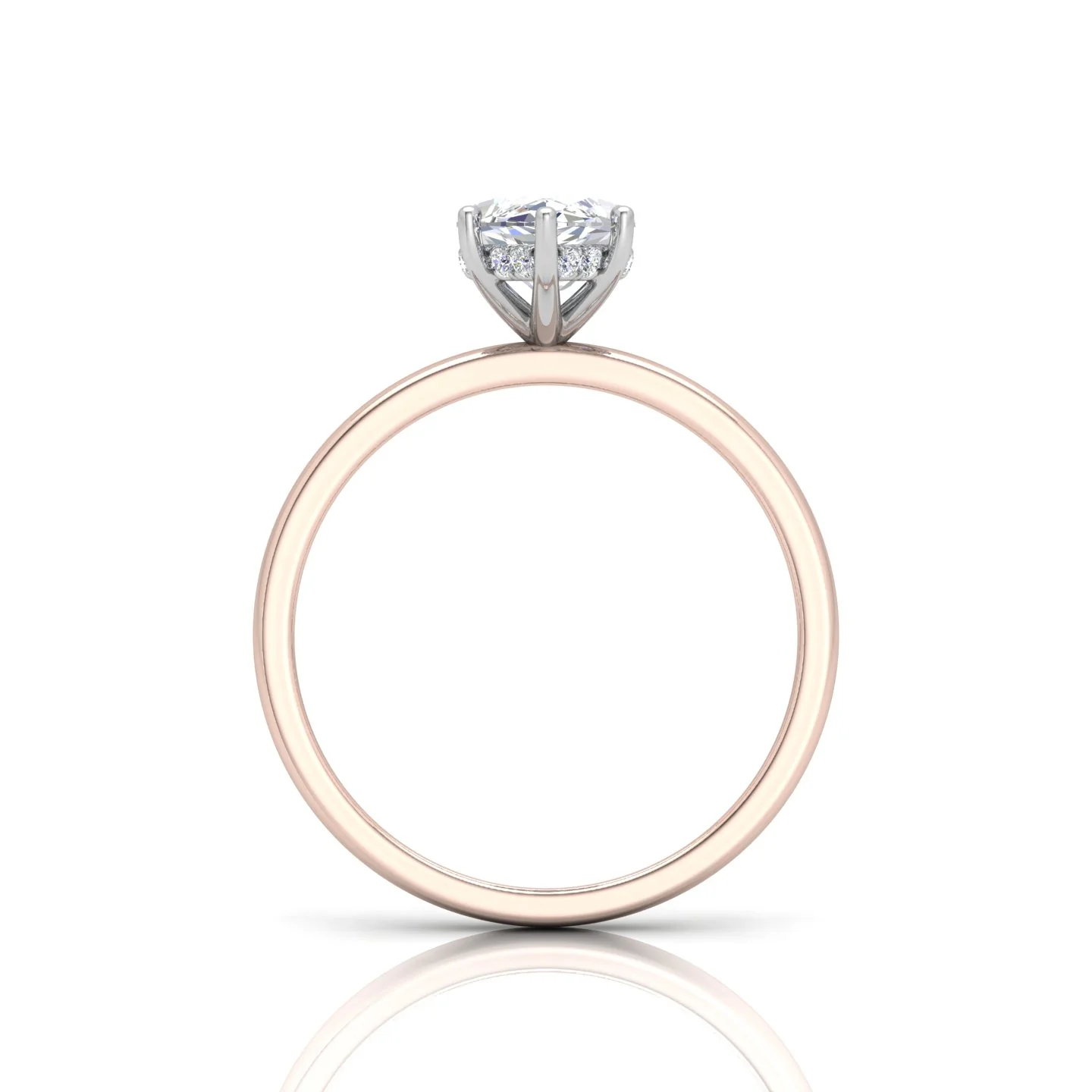 Classic Solitaire Hidden Halo Engagement Ring Marquise - Image 15