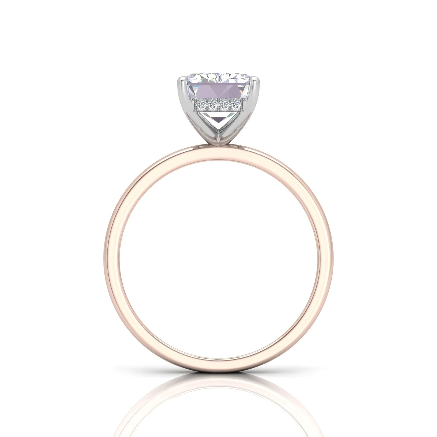 Classic Solitaire Hidden Halo Engagement Ring - Image 14