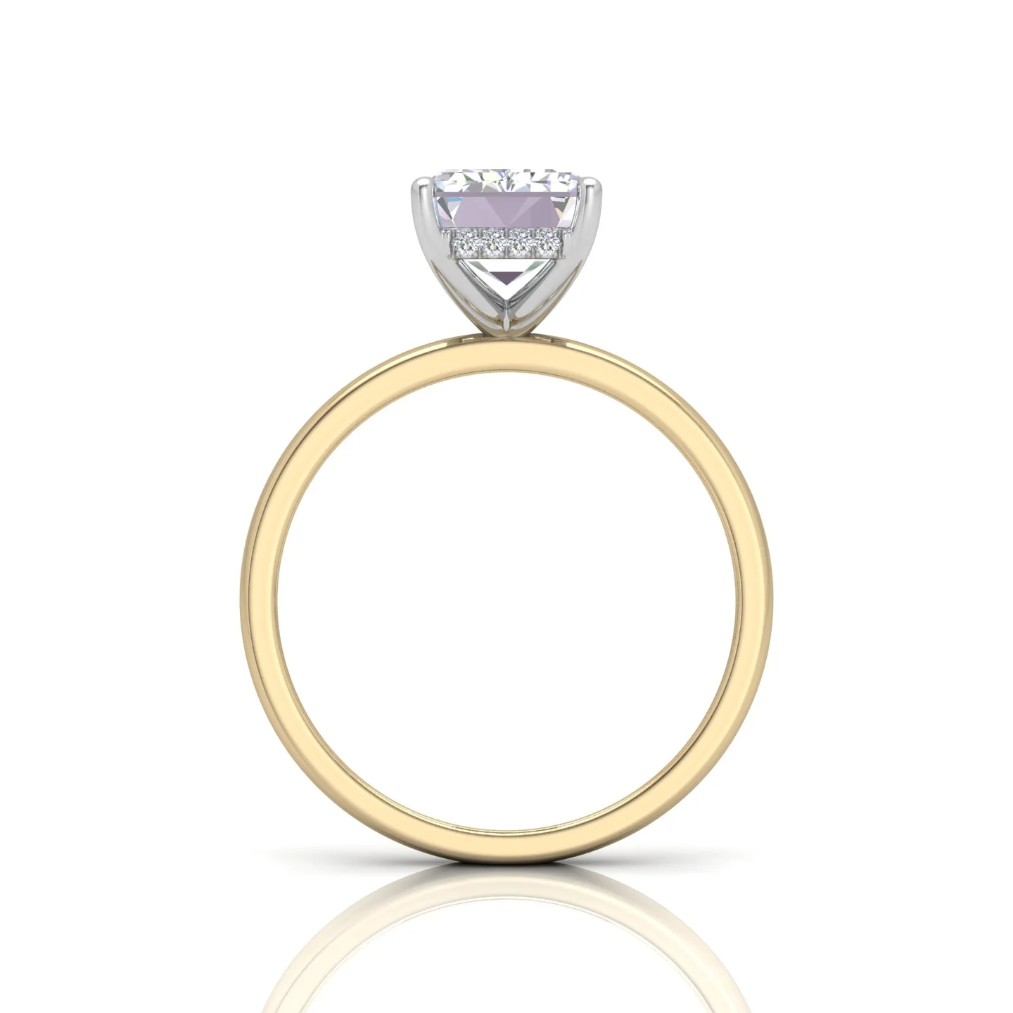 Classic Solitaire Hidden Halo Engagement Ring - Image 13