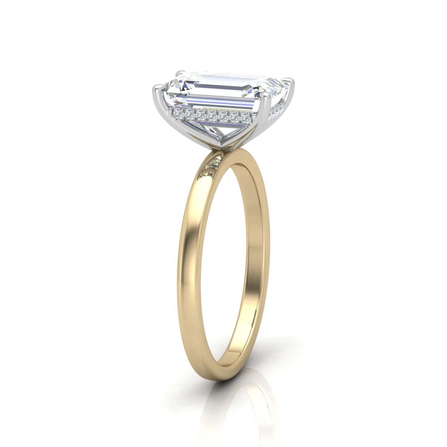 Classic Solitaire Hidden Halo Engagement Ring - Image 3