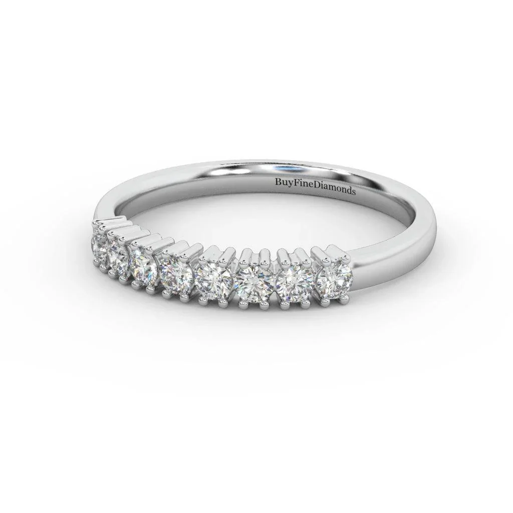 2.0MM Claw Set Round Diamond Half Eternity Ring - 0.40 Carat - Image 2