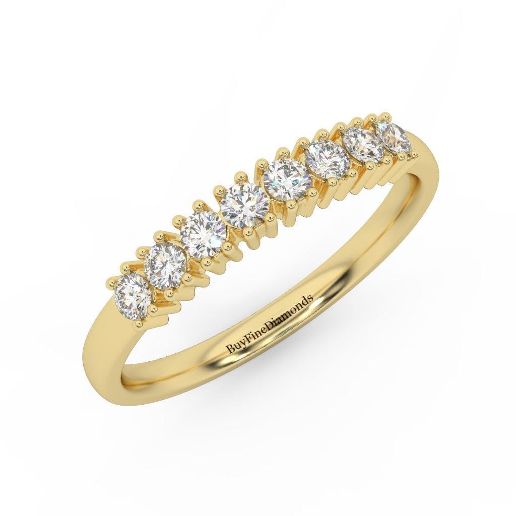 2.0MM Claw Set Round Diamond Half Eternity Ring - 0.40 Carat - Image 3