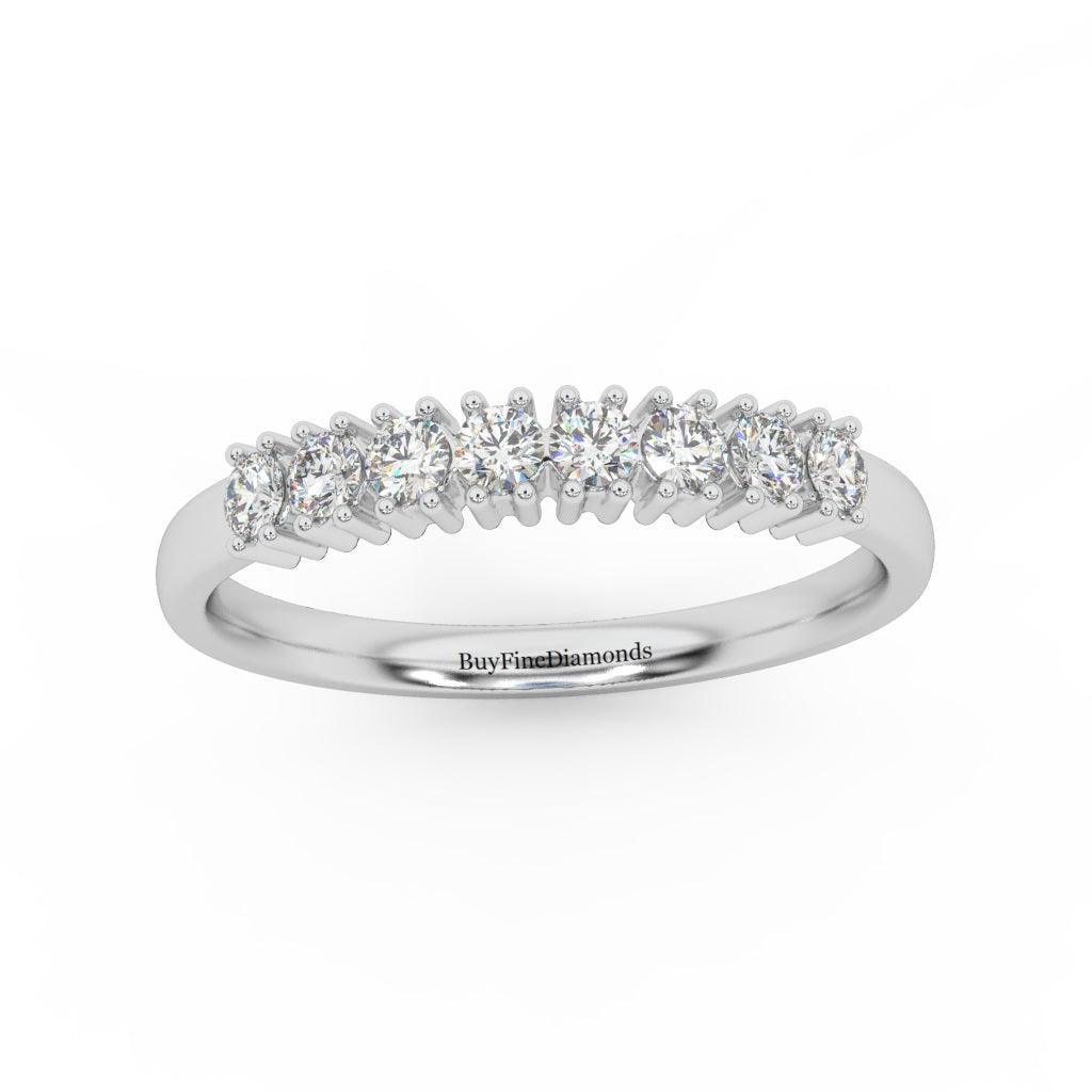 2.0MM Claw Set Round Diamond Half Eternity Ring - 0.40 Carat - Image 5