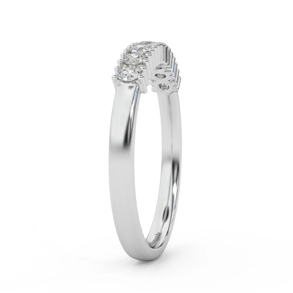 2.0MM Claw Set Round Diamond Half Eternity Ring - 0.40 Carat - Image 6