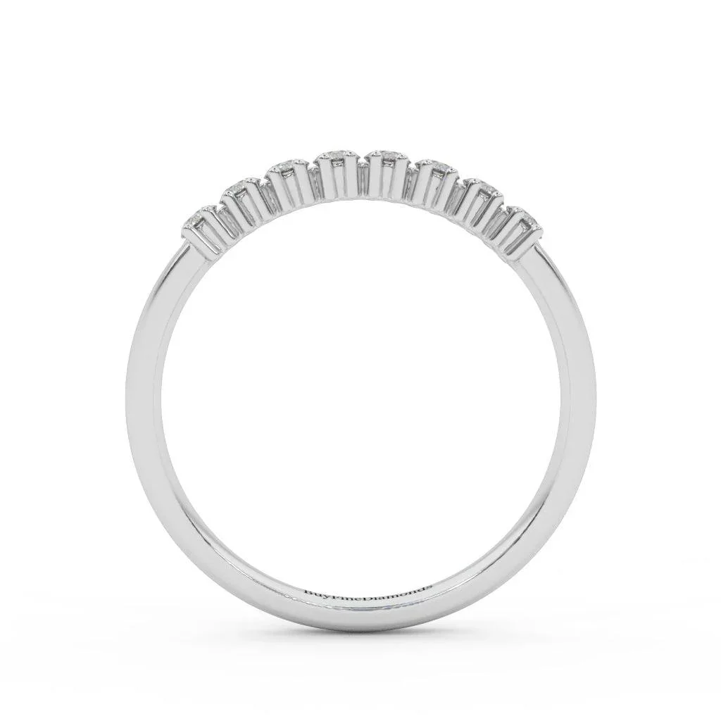 2.0MM Claw Set Round Diamond Half Eternity Ring - 0.40 Carat - Image 7
