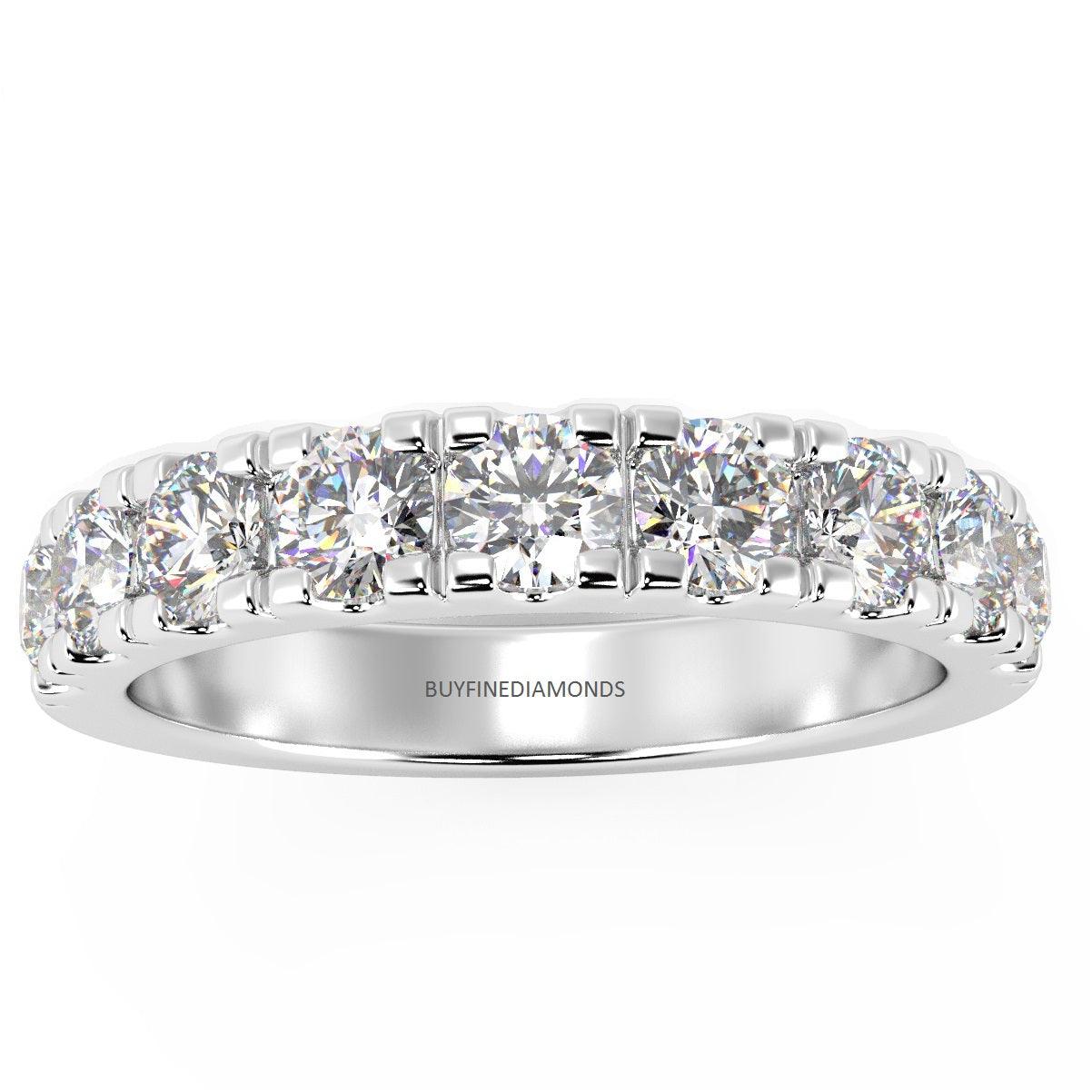 Clearance 10 Round Diamond Wedding Eternity Ring for Women's - 1.00Carat D/VVS - Image 4