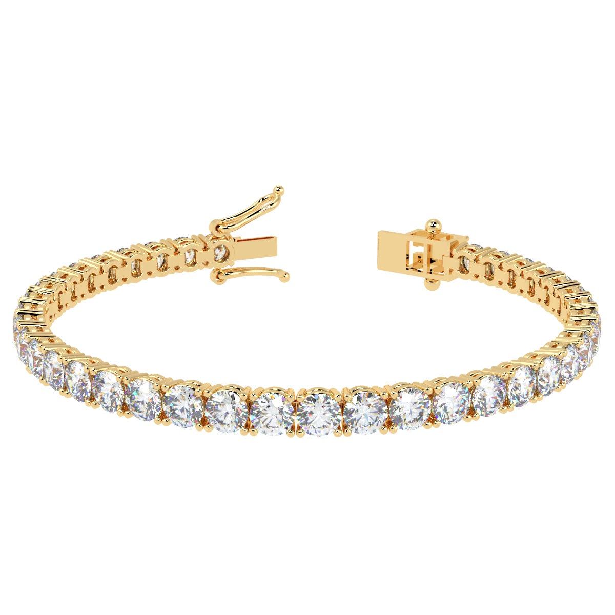Clearance 3.00Ct F-G/VS Natural Round Brilliant Diamond Tennis Bracelet In 18k Gold - Image 4
