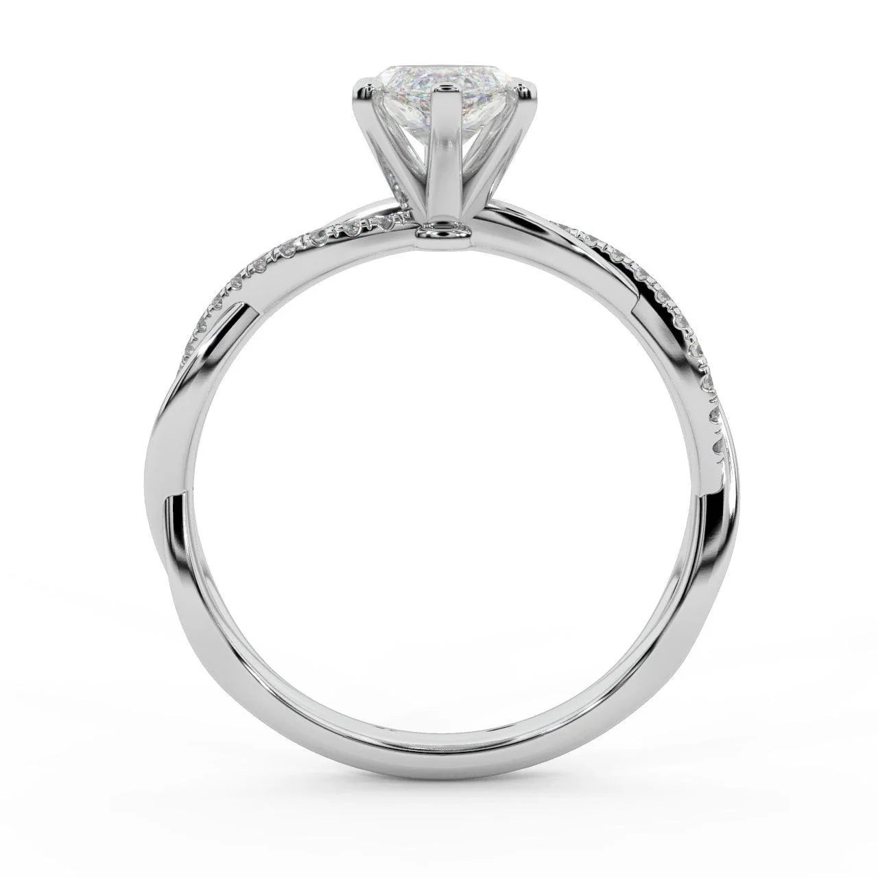 Clearance ! Best Quality 3.20Ct Marquise & Side Diamond Twisted Engagement Ring - Image 8